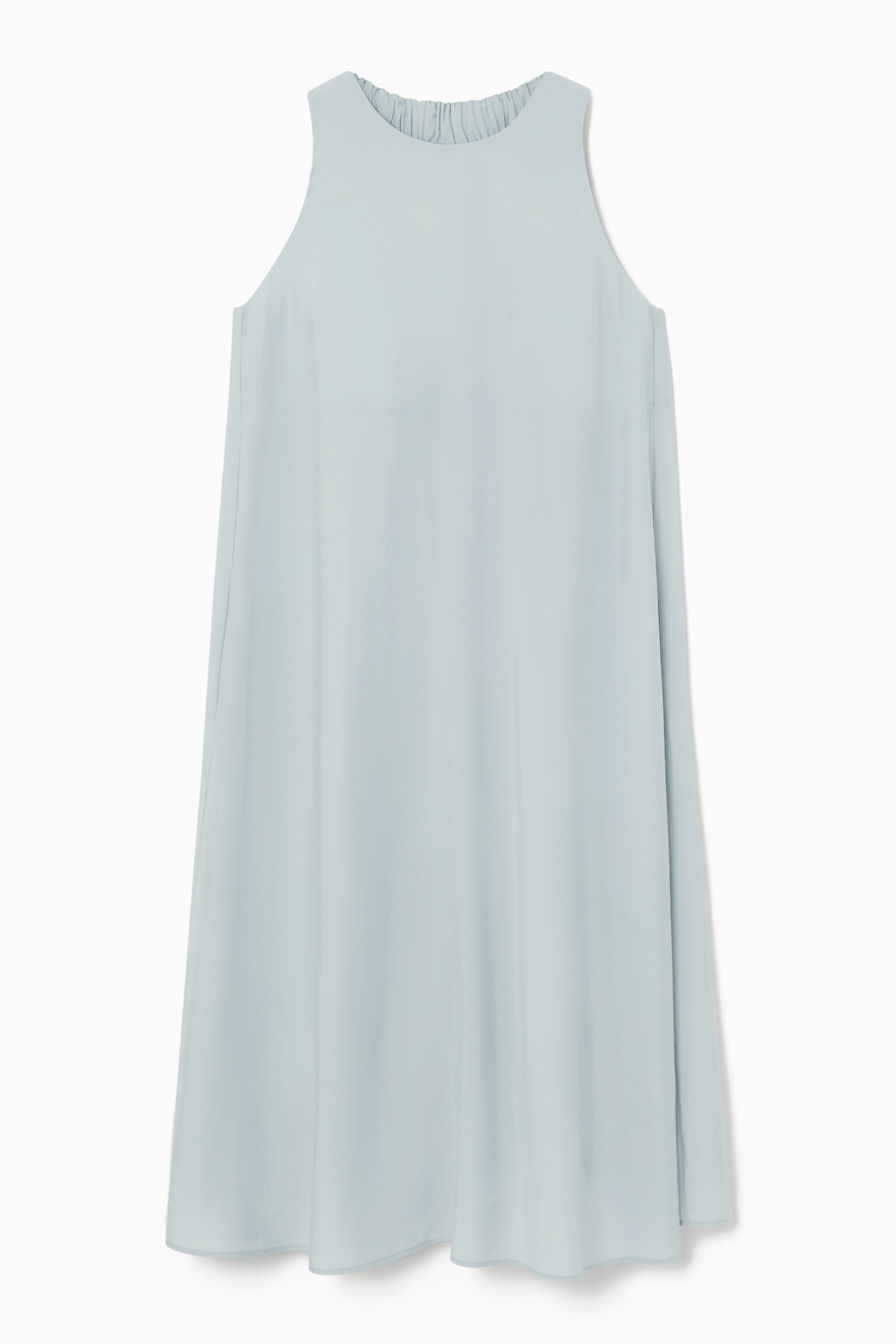 RACER-NECK MIDI DRESS - LIGHT BLUE/BLACK