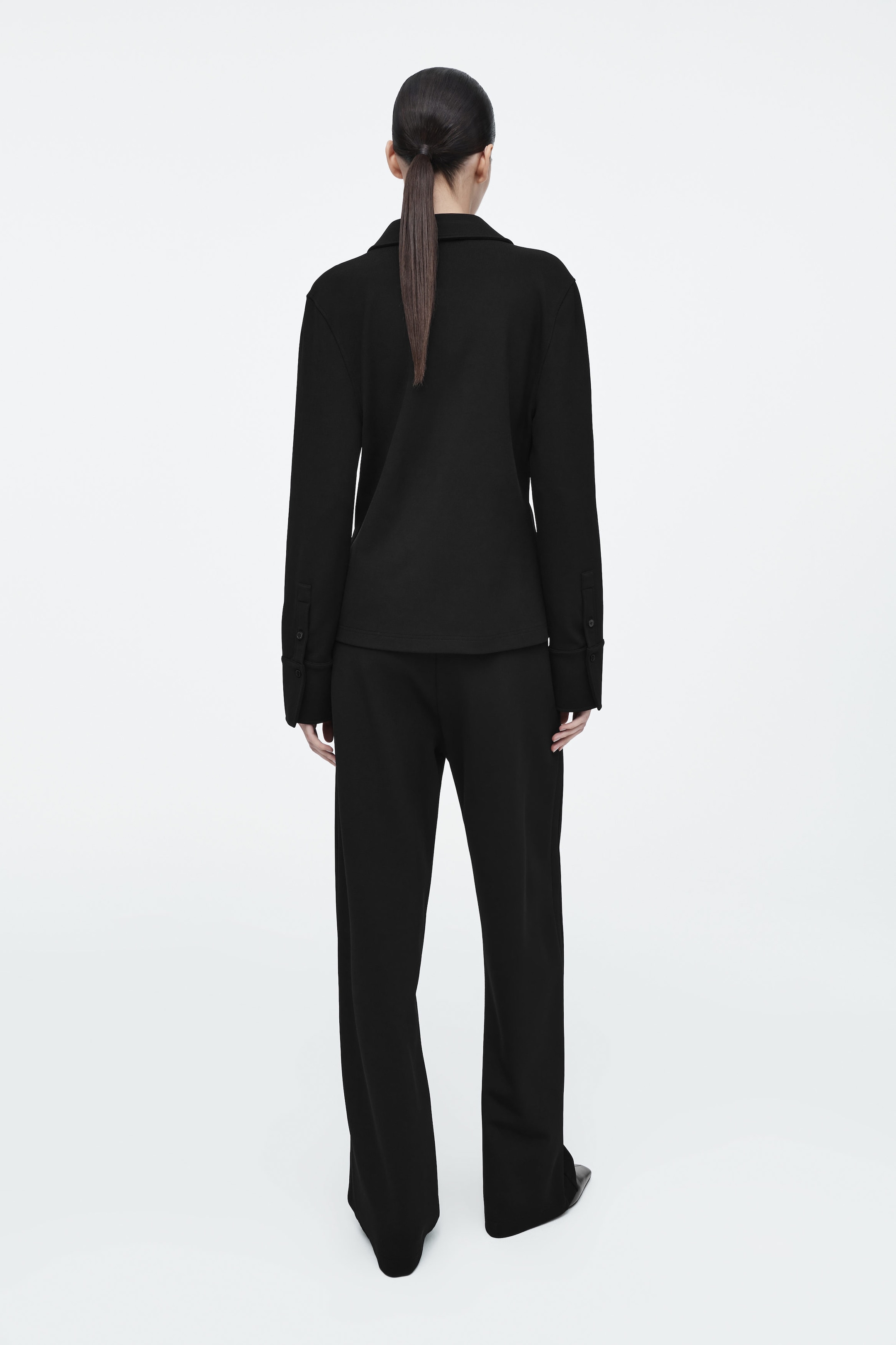 PINTUCKED STRAIGHT-LEG PANTS