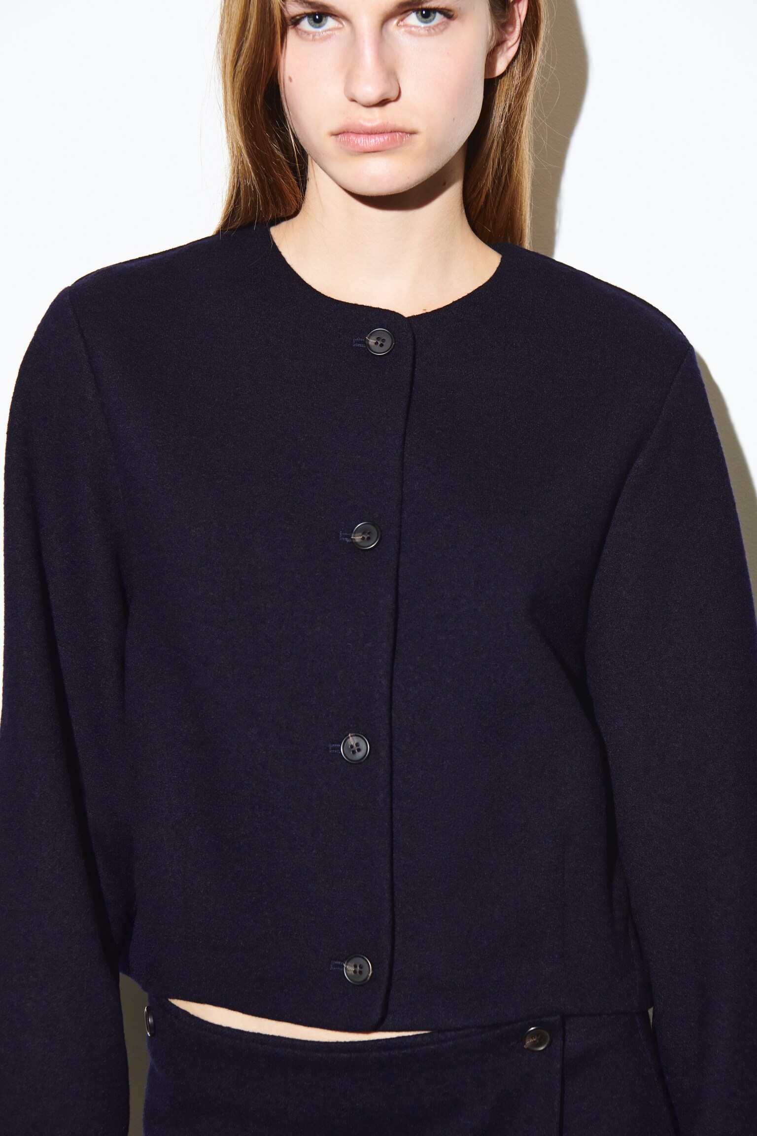 BOILED MERINO WOOL CARDIGAN - NAVY - 6