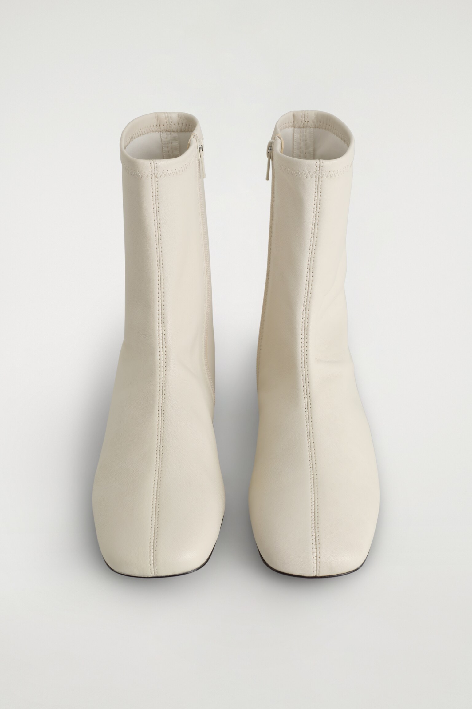 LEATHER SOCK BOOTS - CHALK/DARK BROWN - 6