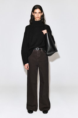 DIAL WIDE-LEG JEANS — BROWN 2