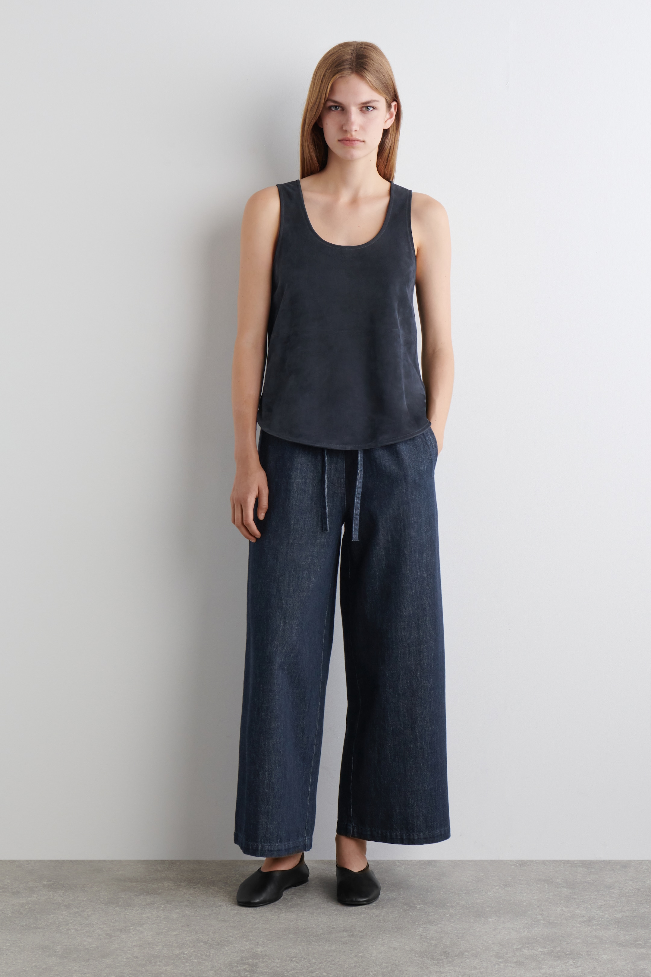 Se større billede: CROPPED DENIM BUKSER MED WIDE-LEG - MØRKEBLÅ - DAME | H&M DK 1