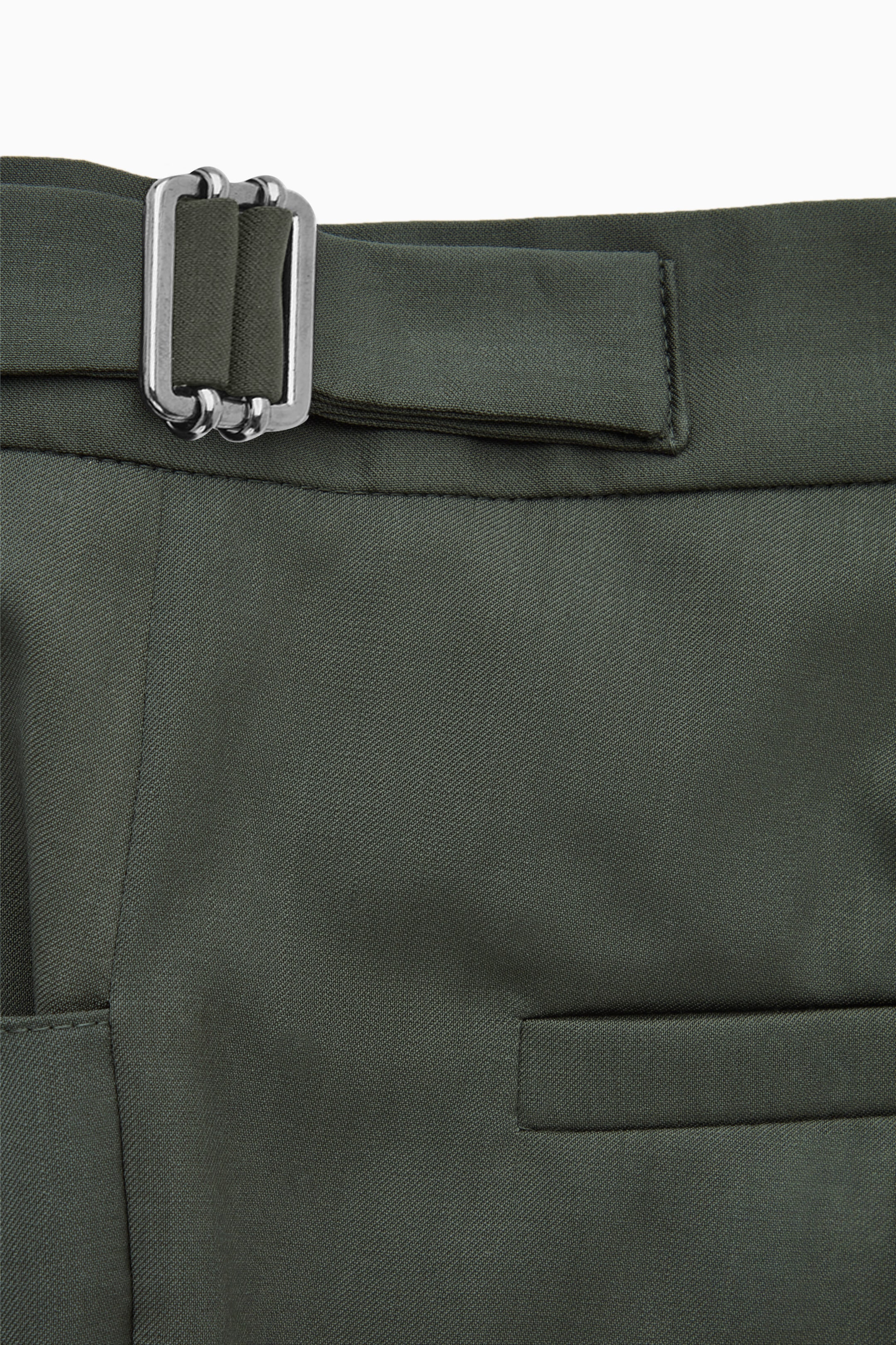 STRAIGHT-LEG WOOL TROUSERS