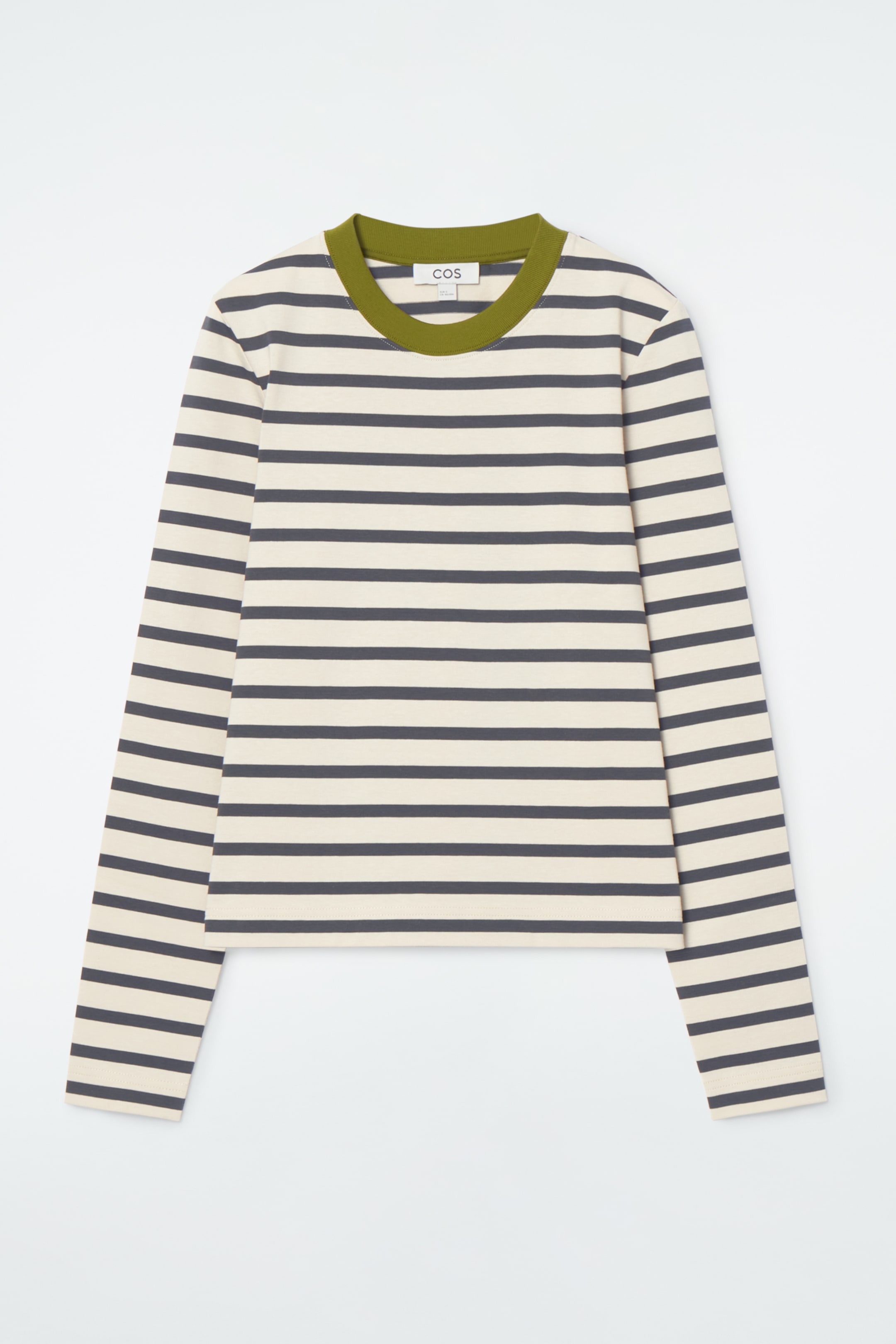 View larger image: CLEAN CUT REGULAR LONG-SLEEVED T-SHIRT - BEIGE / STRIPED - Ladies | H&M GB 1