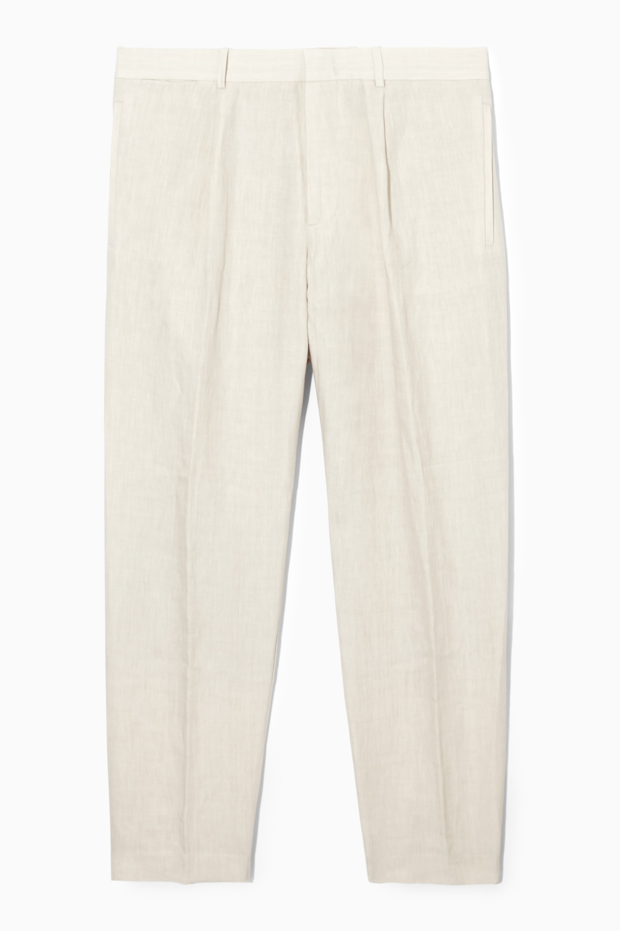 Vis større bilde: STRAIGHT-LEG LINEN TROUSERS - LIGHT BEIGE - Men | H&M NO 1