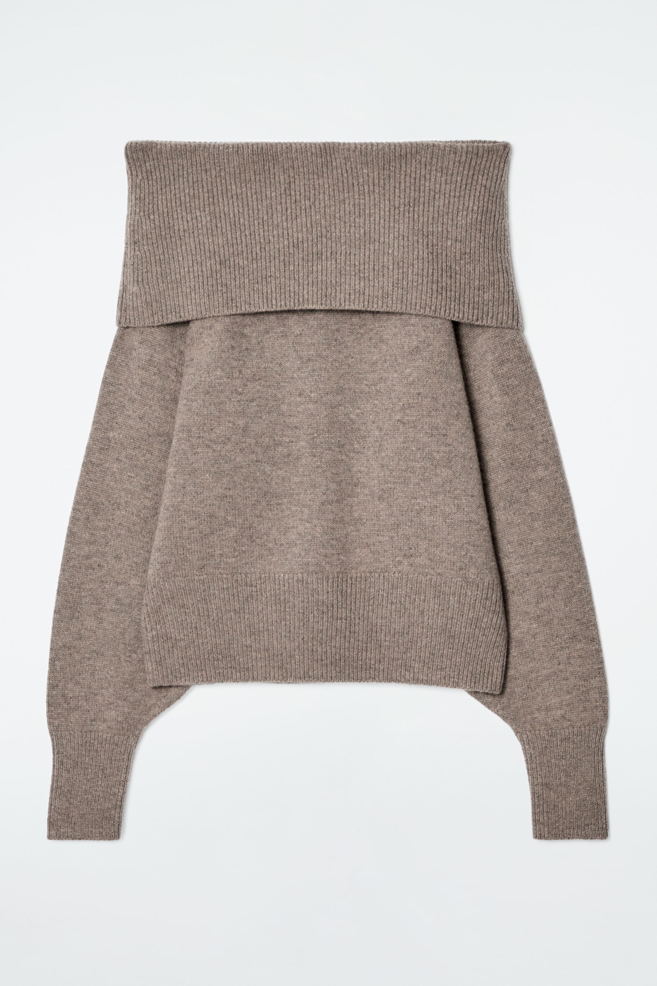 SWETER Z WEŁNY MERYNOSOWEJ ODSŁANIAJĄCY RAMIONA
