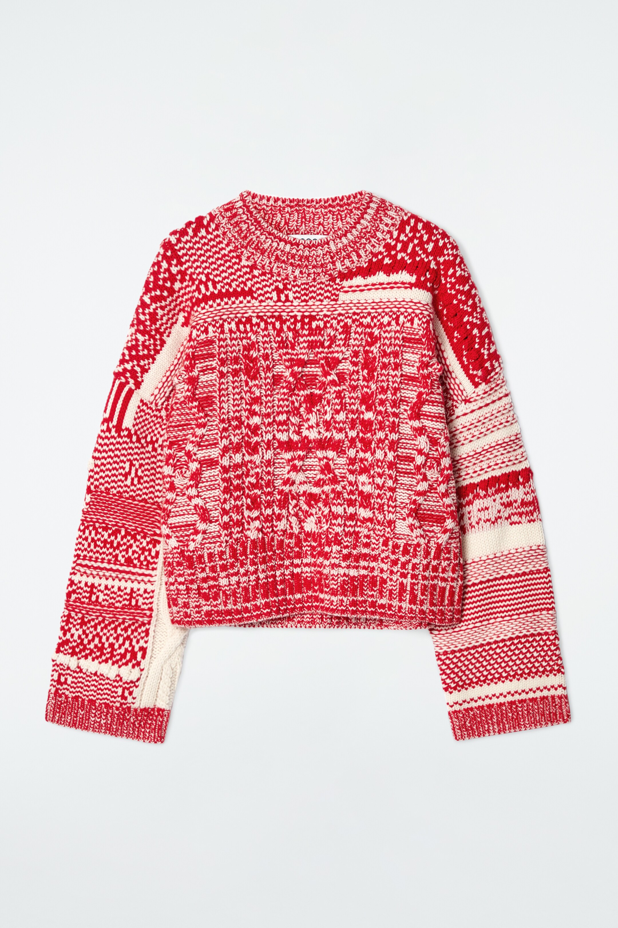 View larger image: FAIR ISLE MERINO WOOL JUMPER - RED / CREAM - Ladies | H&M GB 7