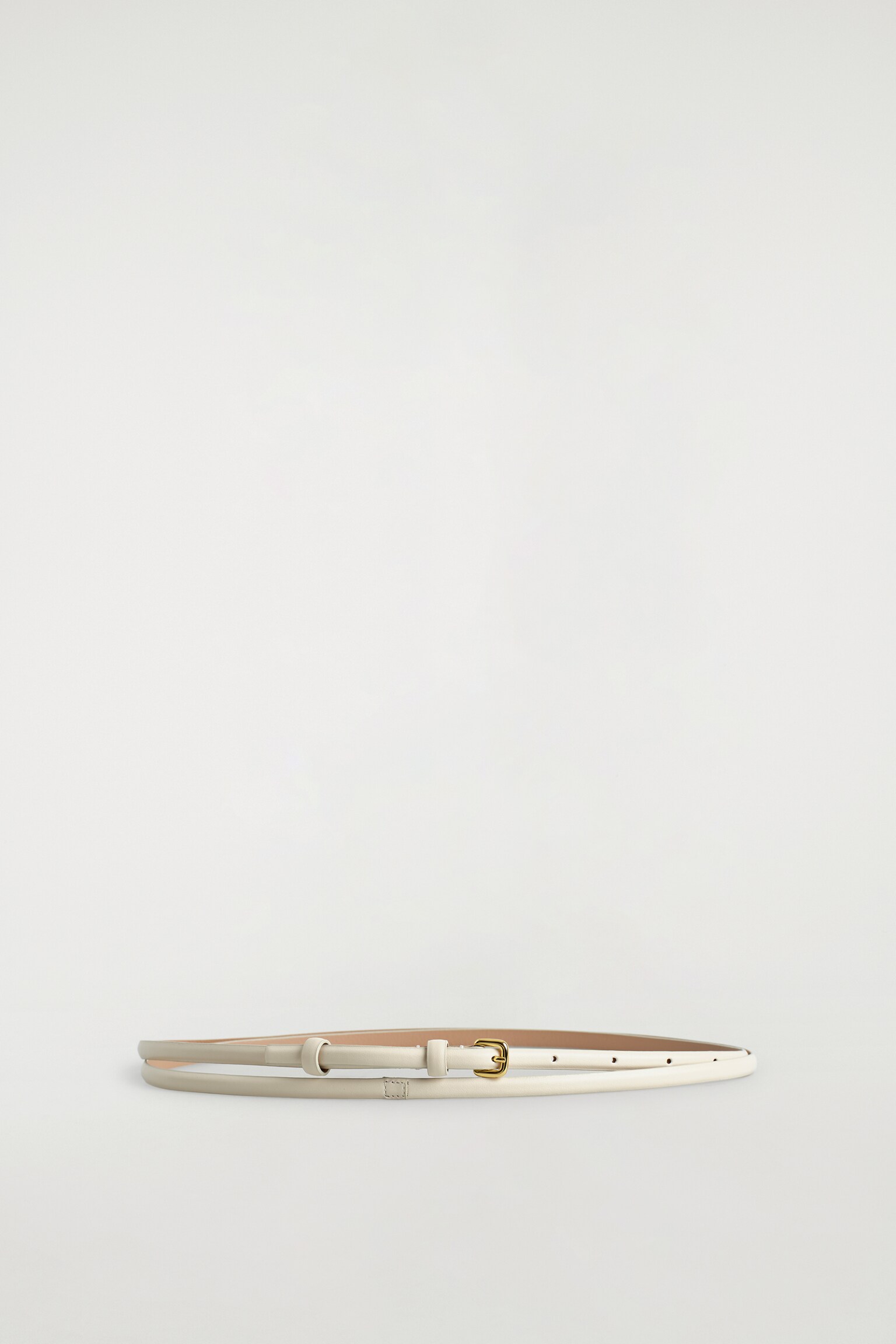 DÜNNER LEDERGÜRTEL - WEISS/BRAUN - 2