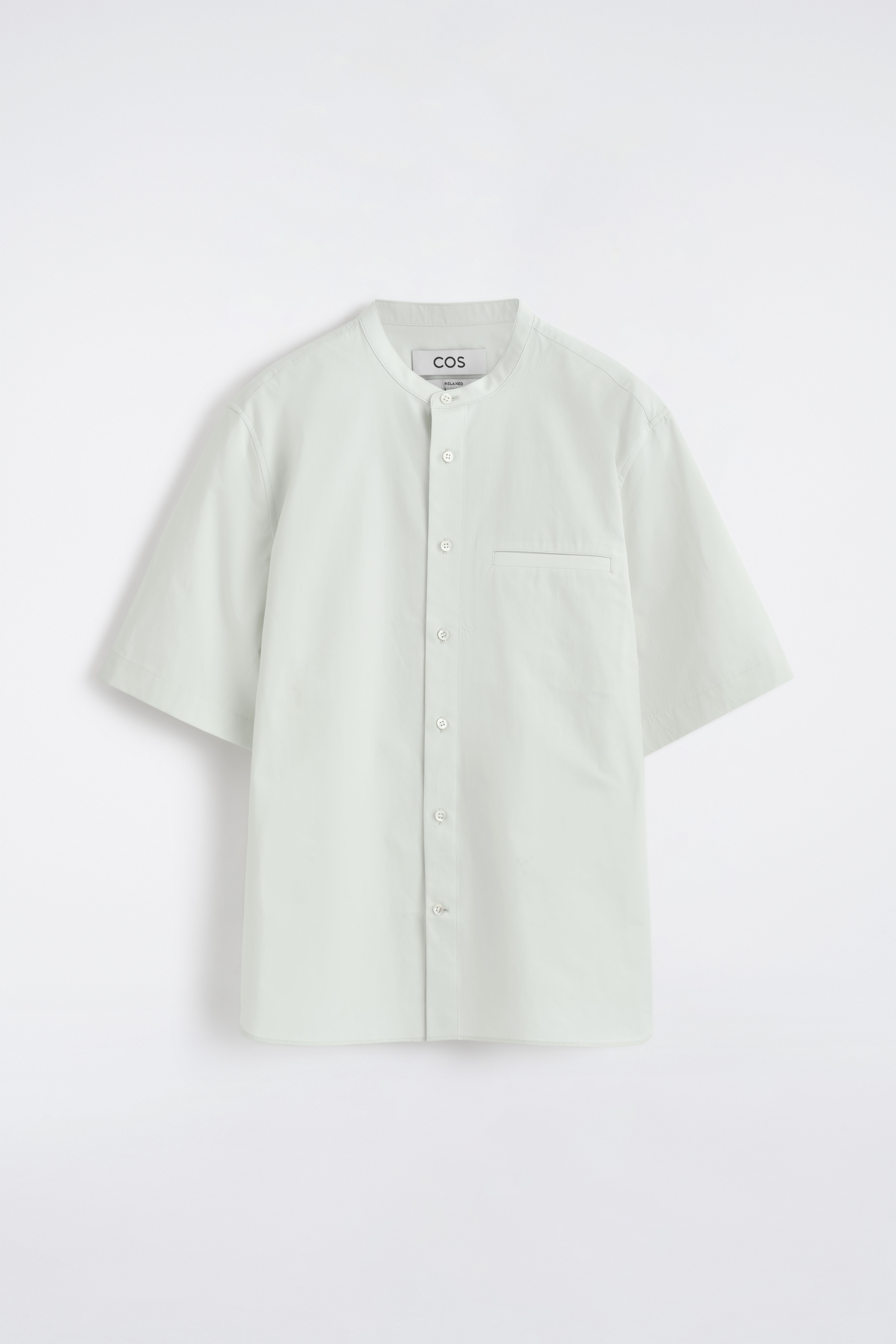 Camisa de manga curta com gola padre - VERDE CLARO/Azul / Branco / Listrado