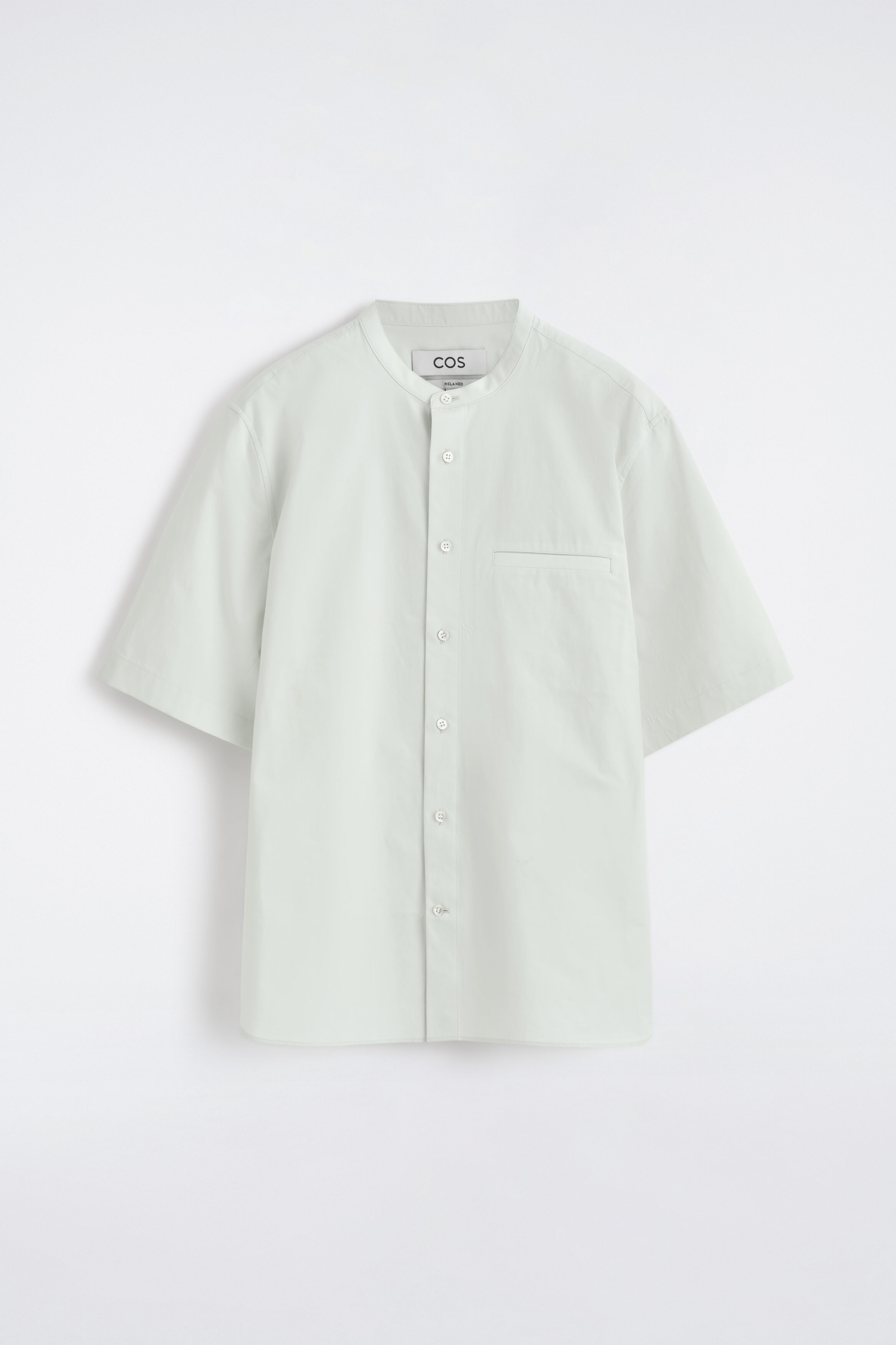 COTTON-POPLIN GRANDDAD-COLLAR SHIRT - thumbnail 6