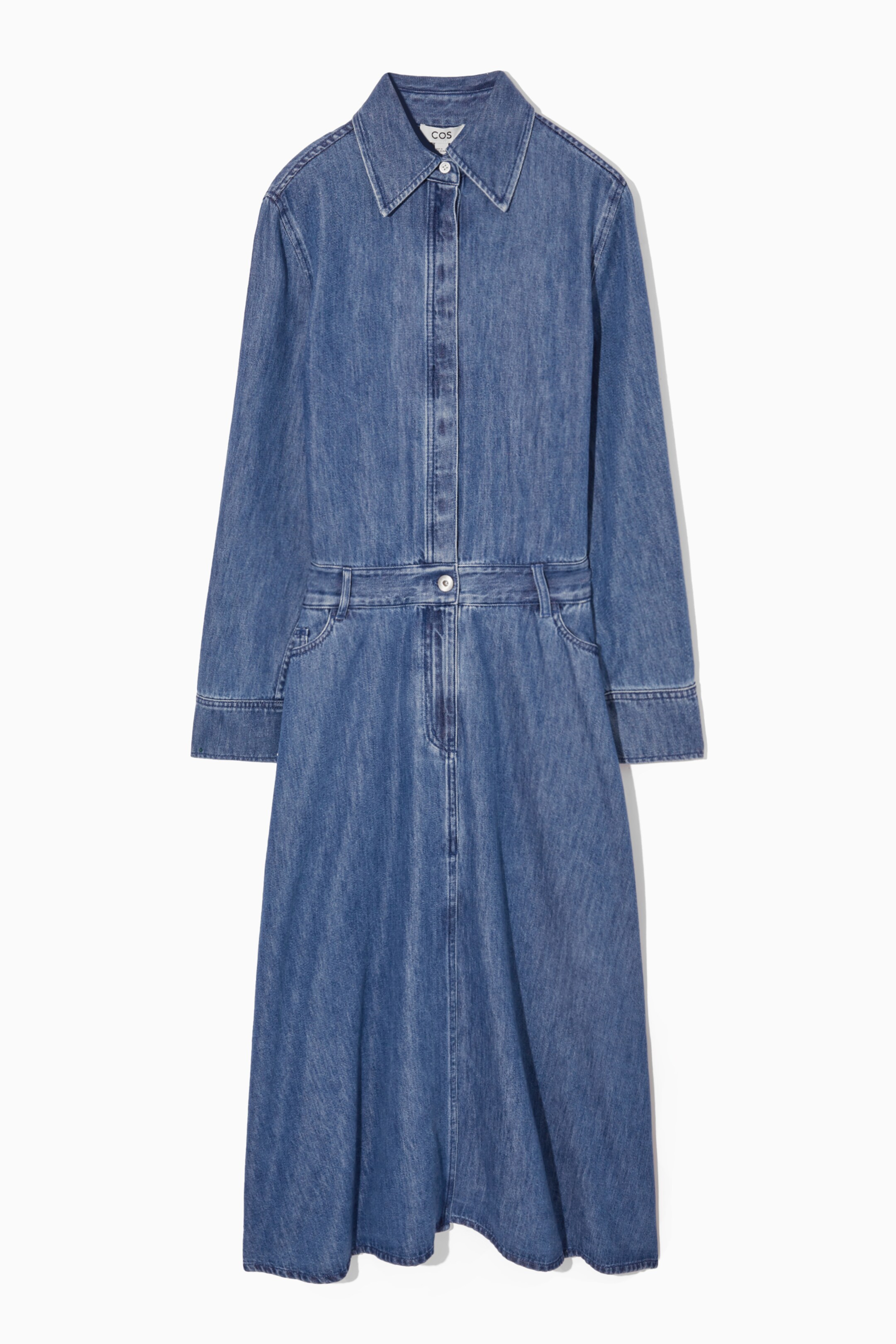 View larger image: DENIM MIDI SHIRT DRESS - DARK BLUE - Ladies | H&M GB 2