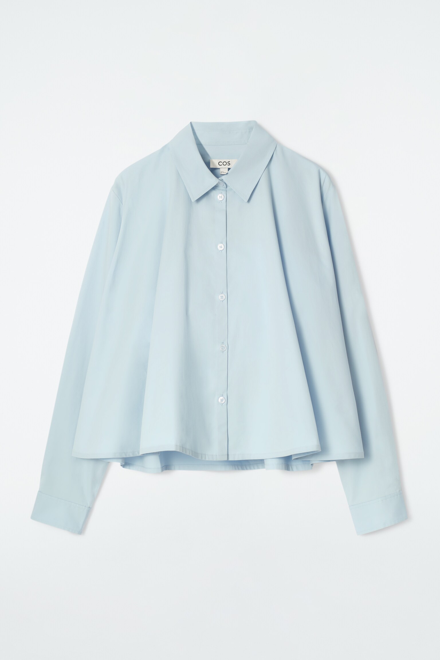 CHEMISE DÉCONTRACTÉE ÉVASÉE EN COTON - BLEU CIEL/NOIR - 2