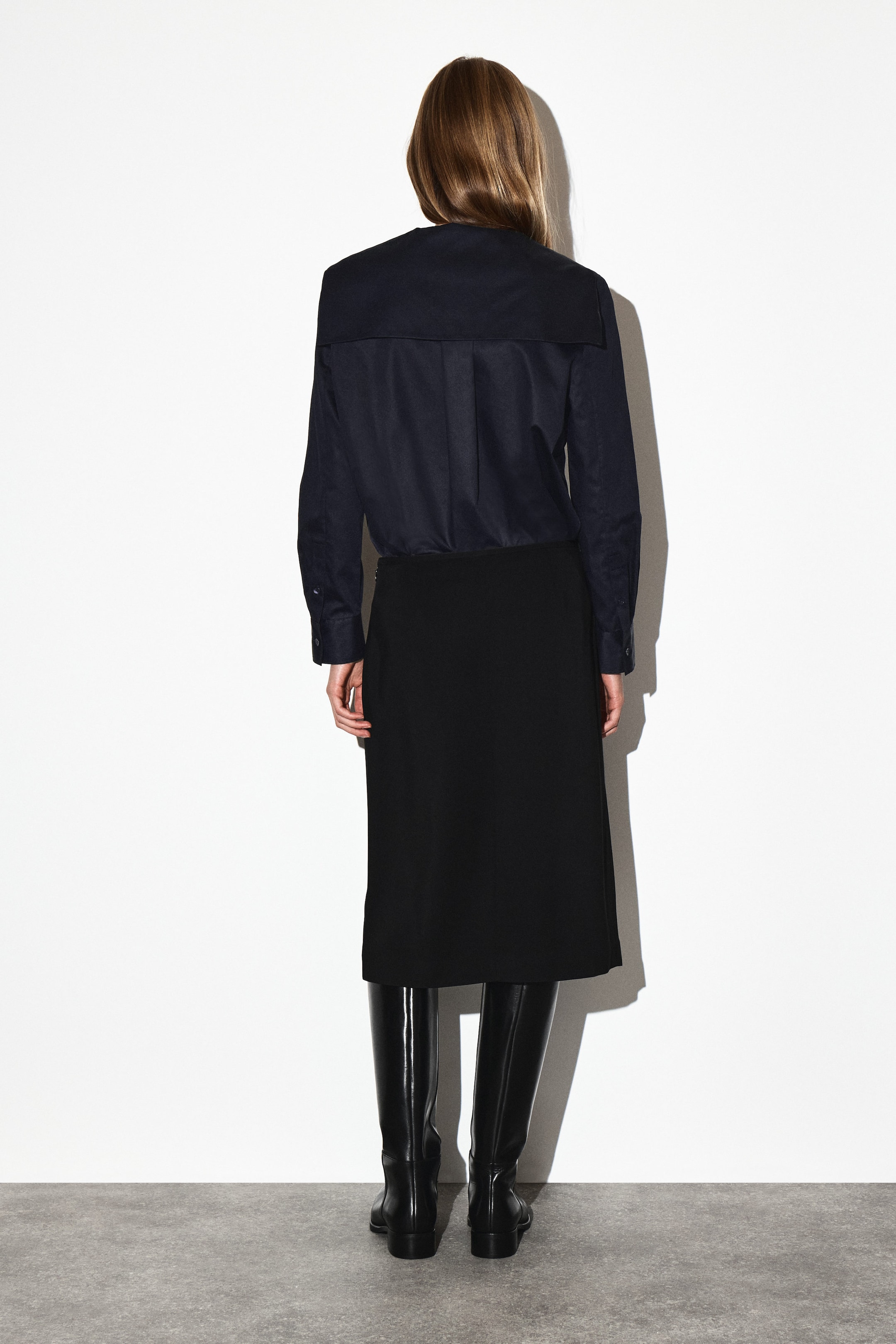 SAILOR-COLLAR COTTON SHIRT