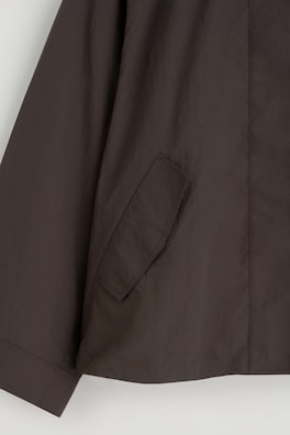NYLON mock-NECK JACKET — BROWN 7