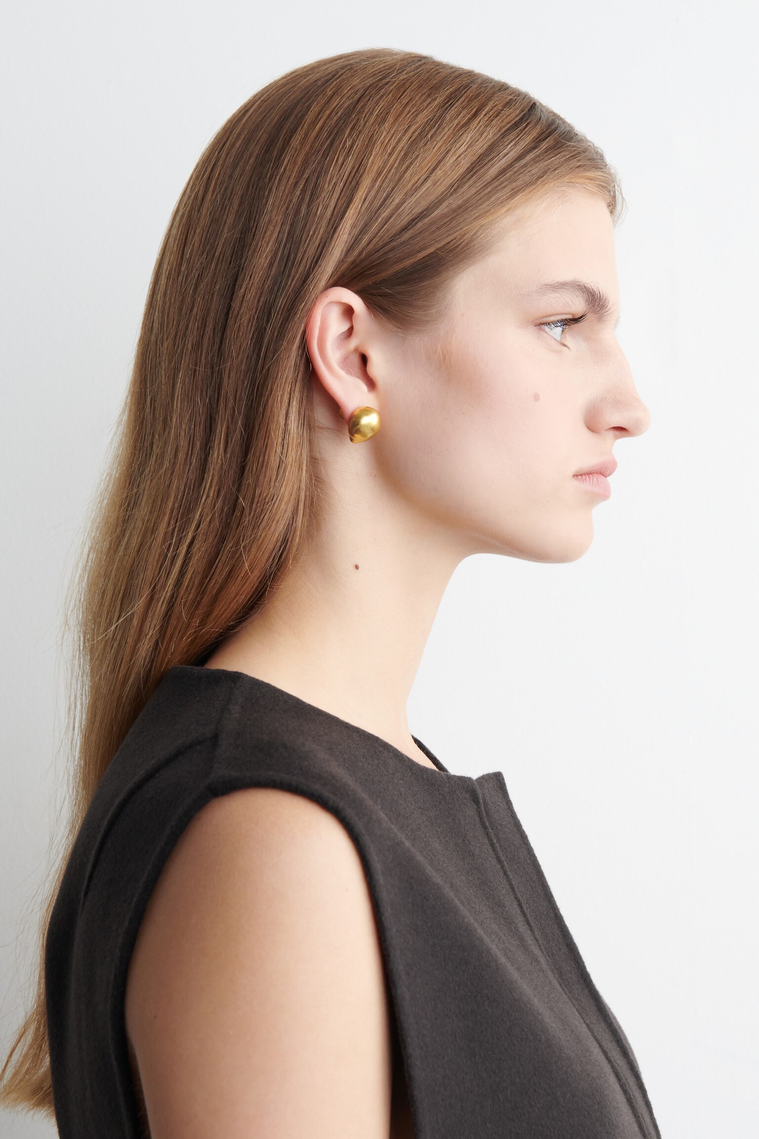 CLOUS D'OREILLES ASYMÉTRIQUES EFFET FONDU - DORÉ - 4