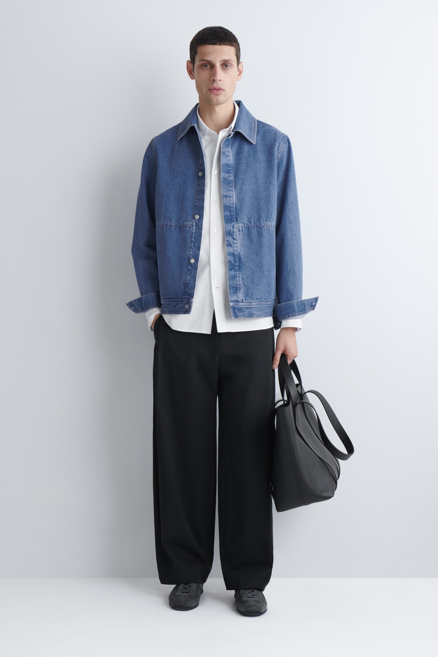 MINIMAL DENIM JACKET - BLUE - 1