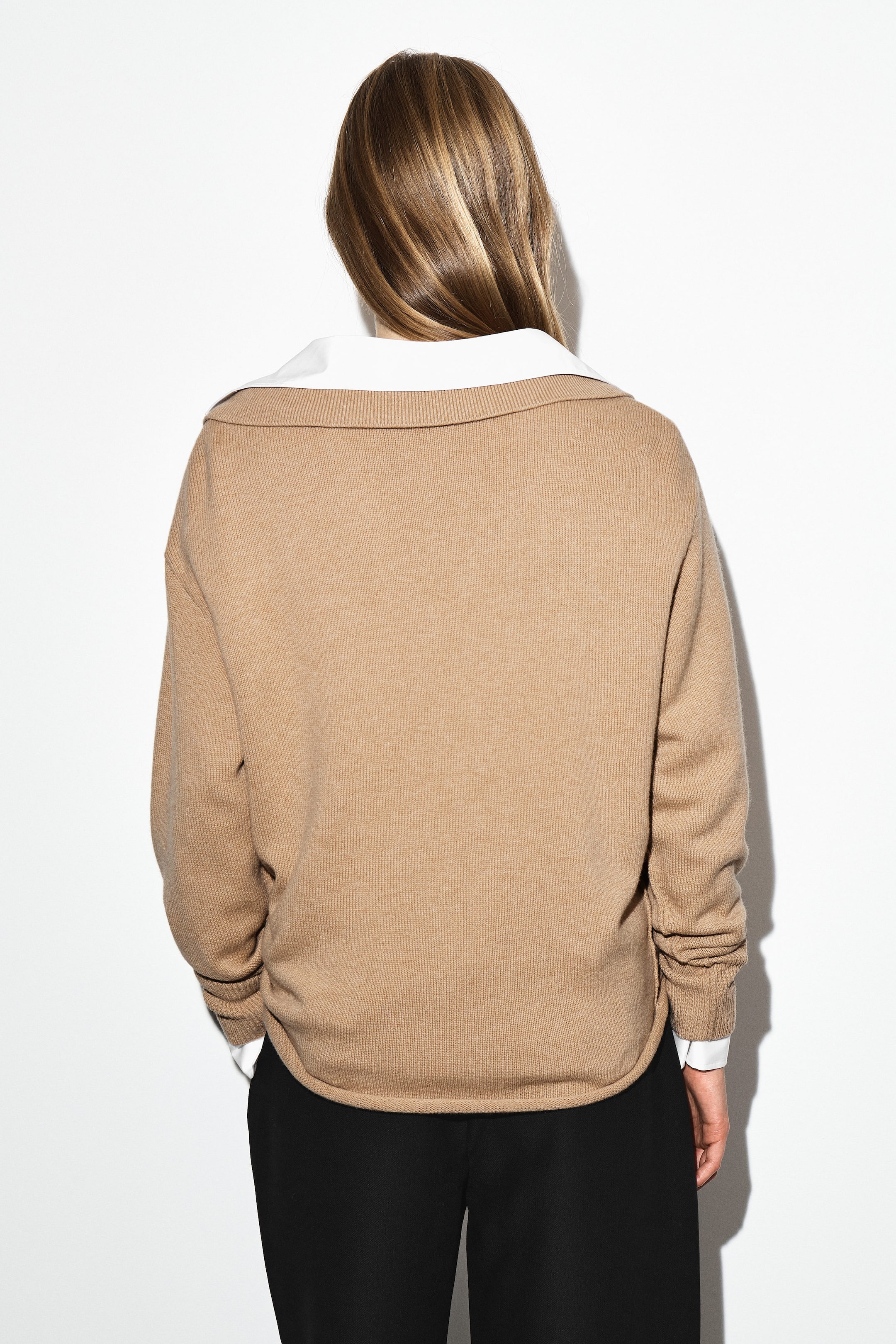MERINO WOOL POLO SWEATER