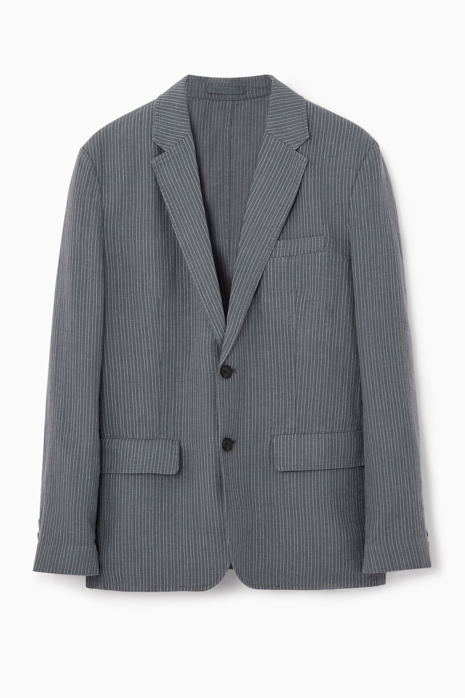 BLAZER FLOU EN LIN - GRIS / FINES RAYURES/MARINE FONCÉ/GRÈGE - 1