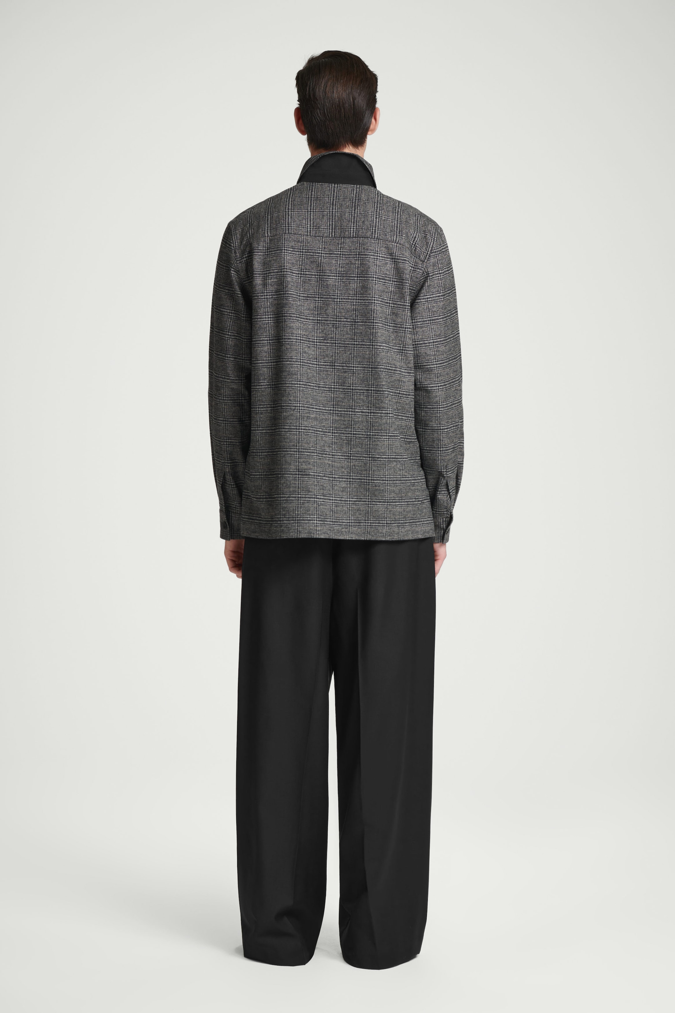 RELAXED CHECKED COTTON HALF-ZIP SHIRT