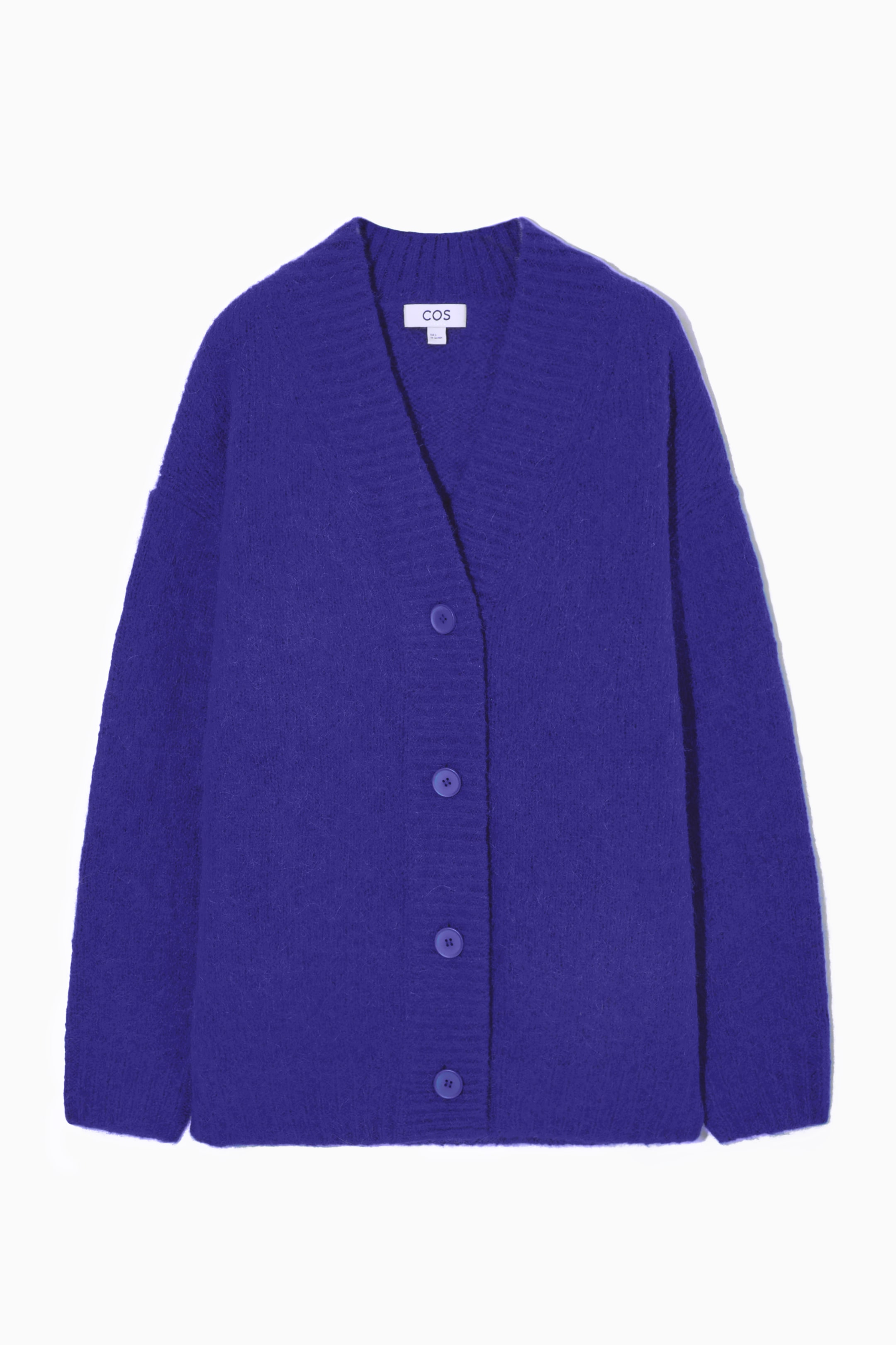Se større billede: OVERSIZED V-NECK ALPACA-BLEND CARDIGAN - BLUE - DAME | H&M DK 1
