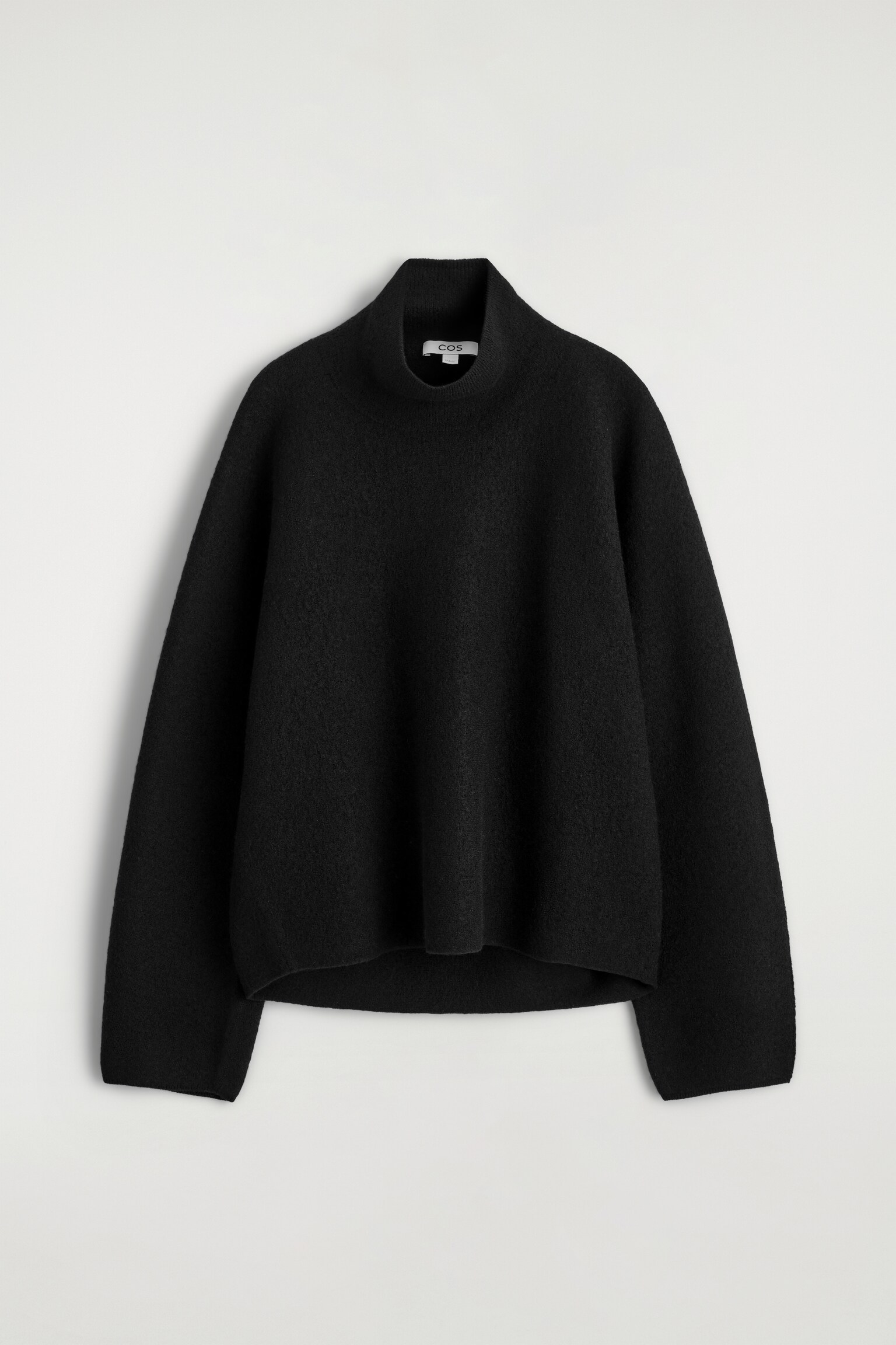 BOILED-WOOL FUNNEL-NECK JUMPER - BLACK/RED/BEIGE - 2