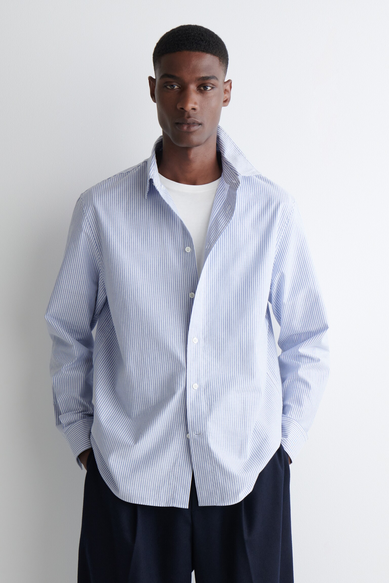 COTTON OXFORD SHIRT - BLUE / WHITE / STRIPED/LIGHT BLUE/BEIGE / WHITE / STRIPED/WHITE