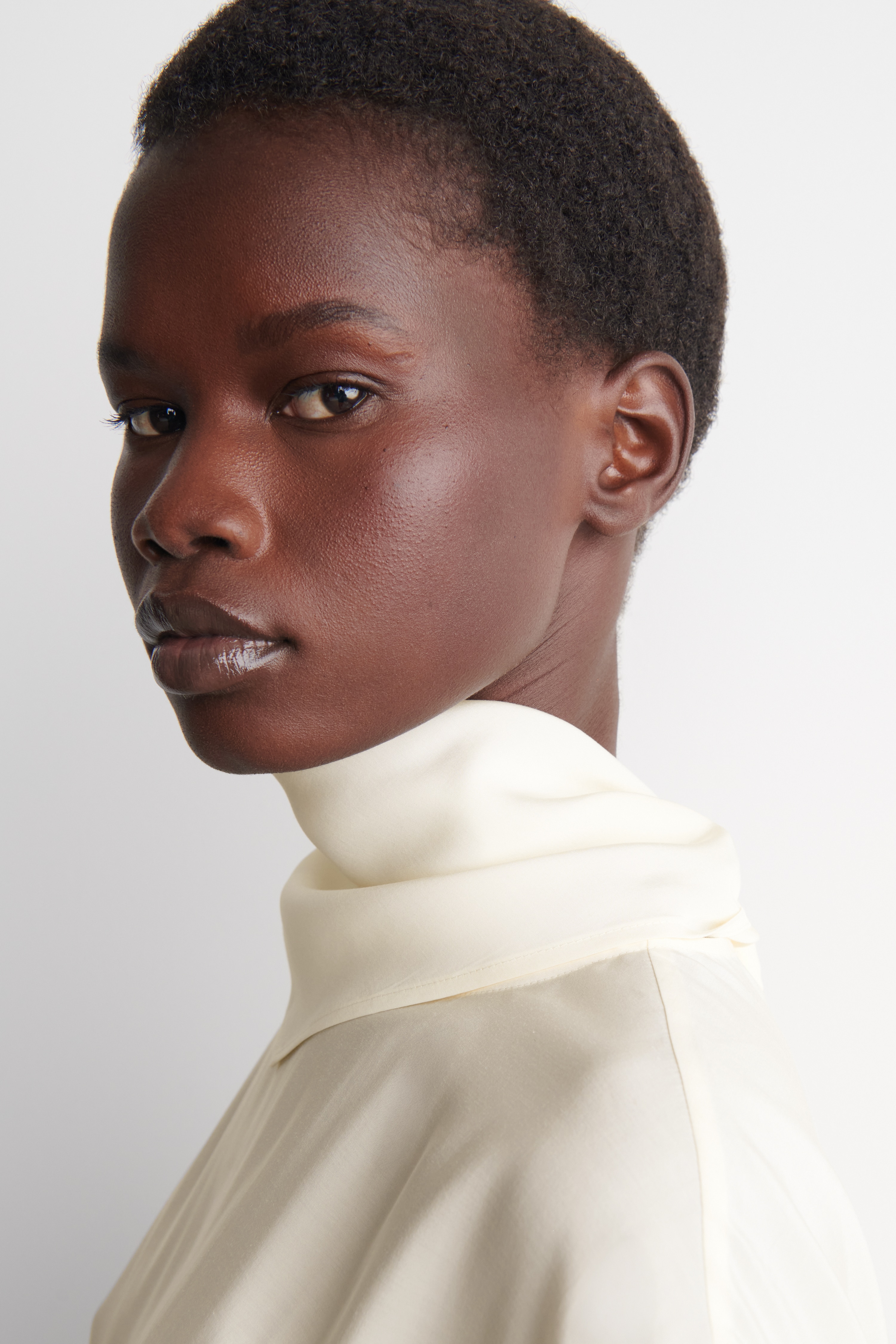 DRAPED SCARF-DETAIL TOP