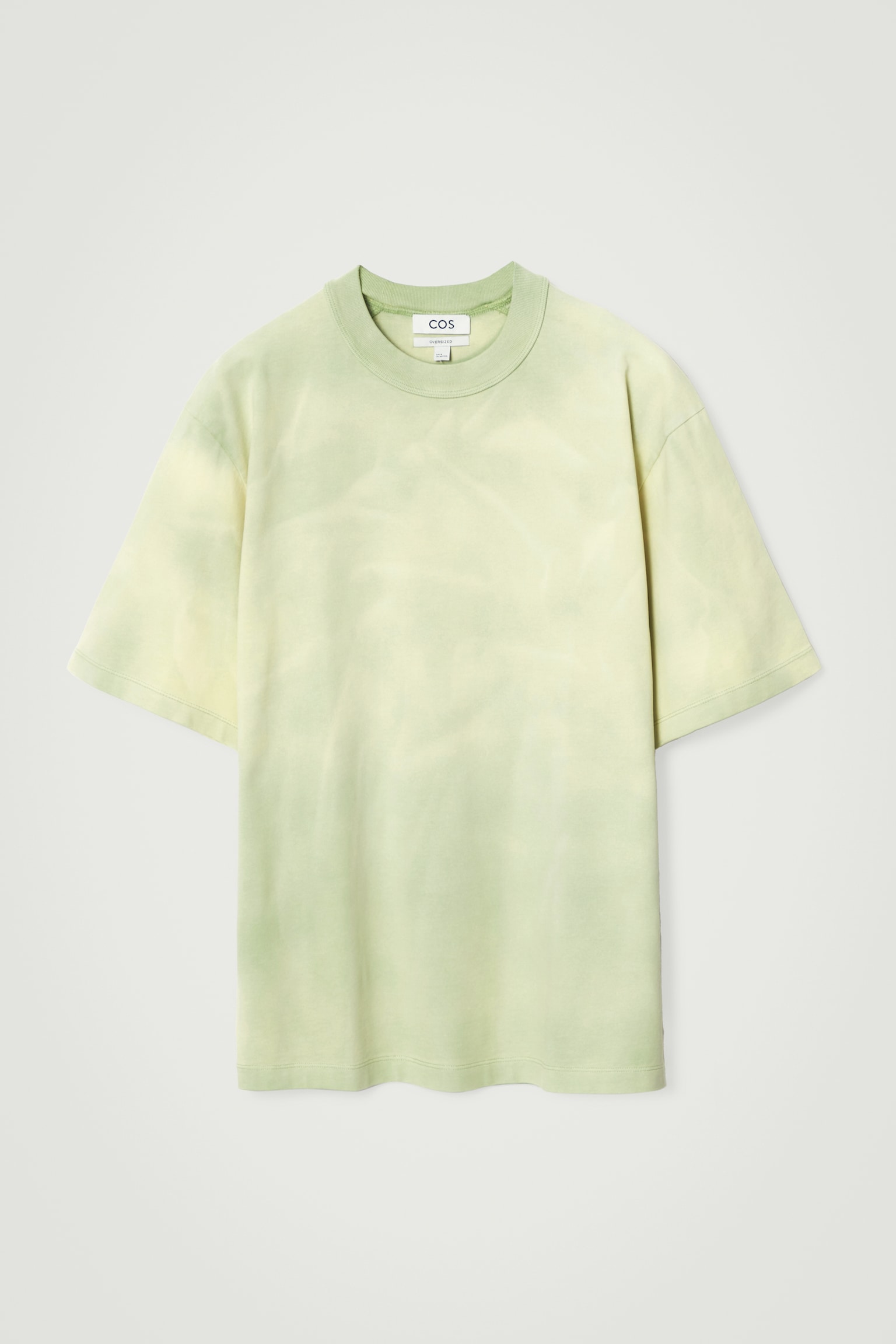 OVERSIZED ACID-WASH COTTON T-SHIRT - LIGHT GREEN