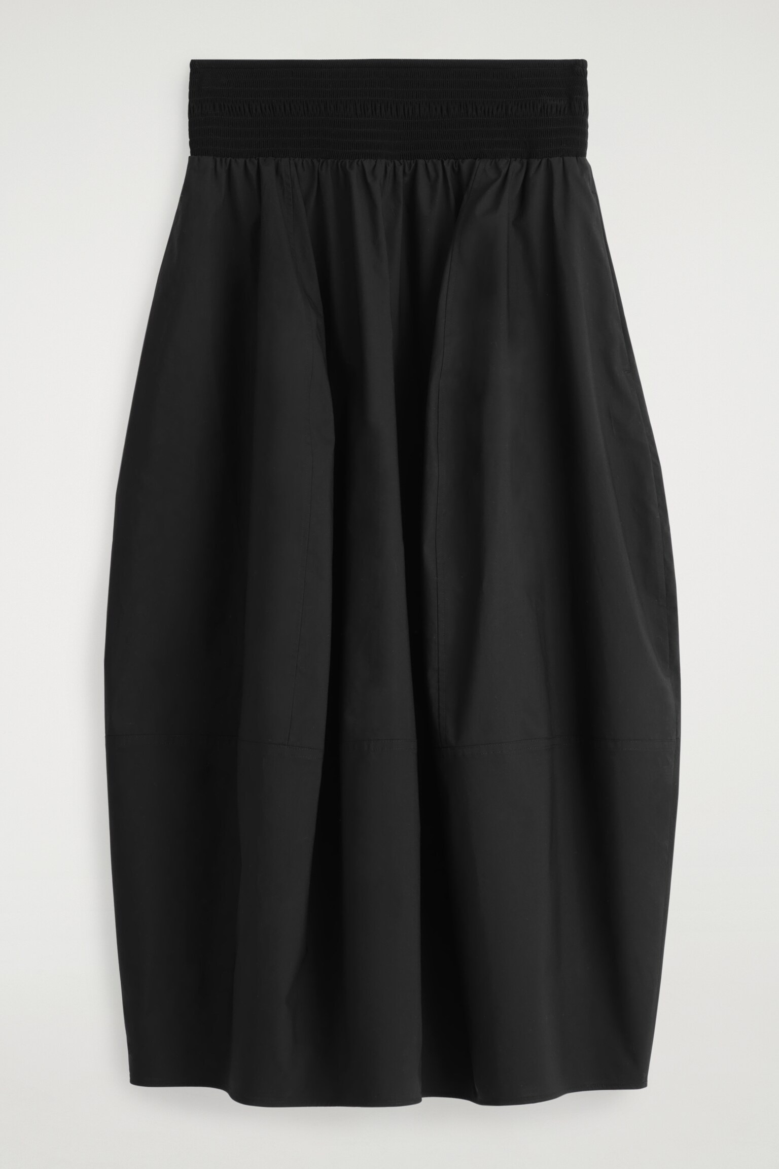 JUPE MIDI À PANNEAUX SMOCKÉS - NOIR/BLANC - 2