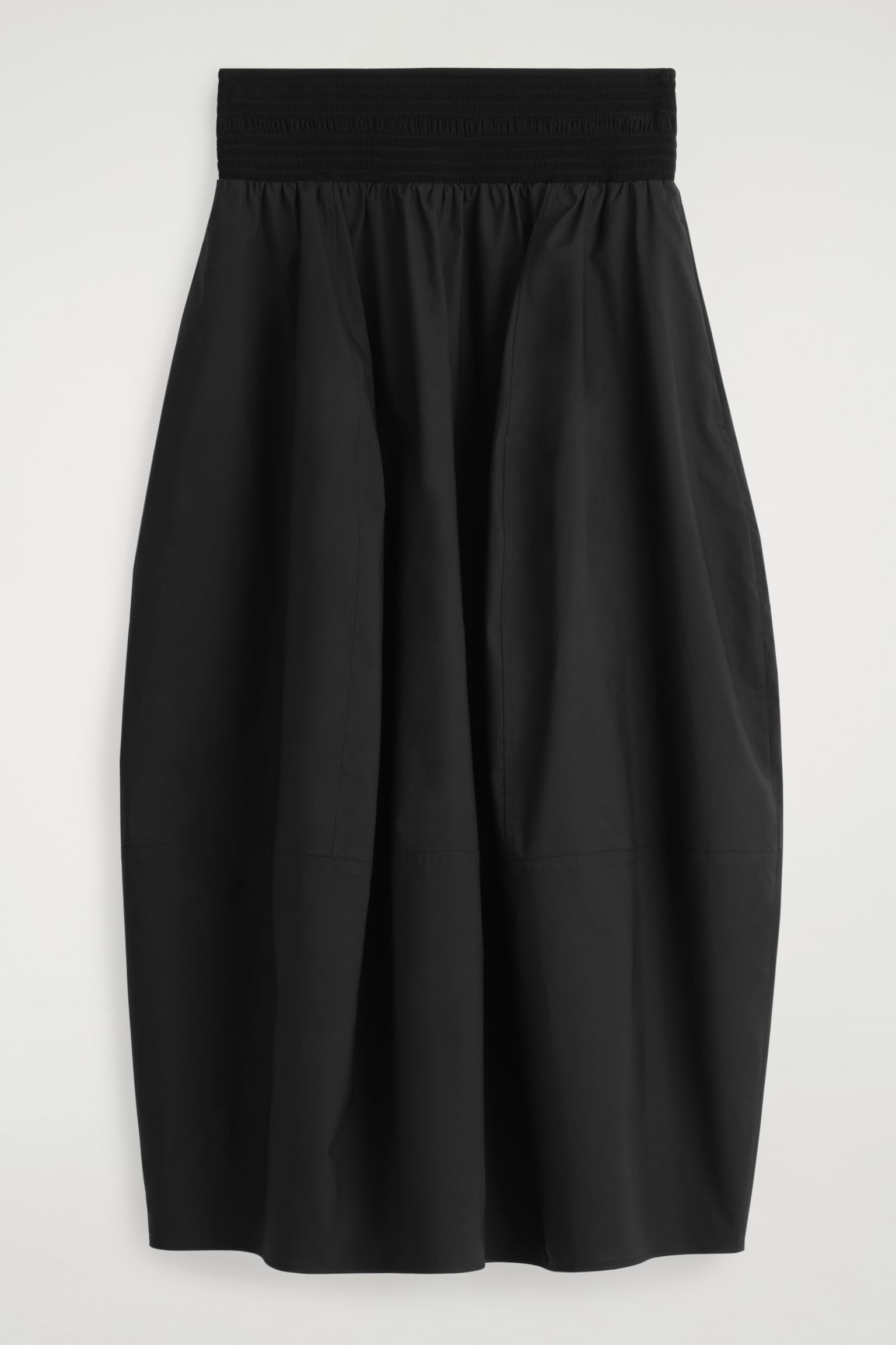 JUPE MIDI À PANNEAUX SMOCKÉS - NOIR/BLANC - 2