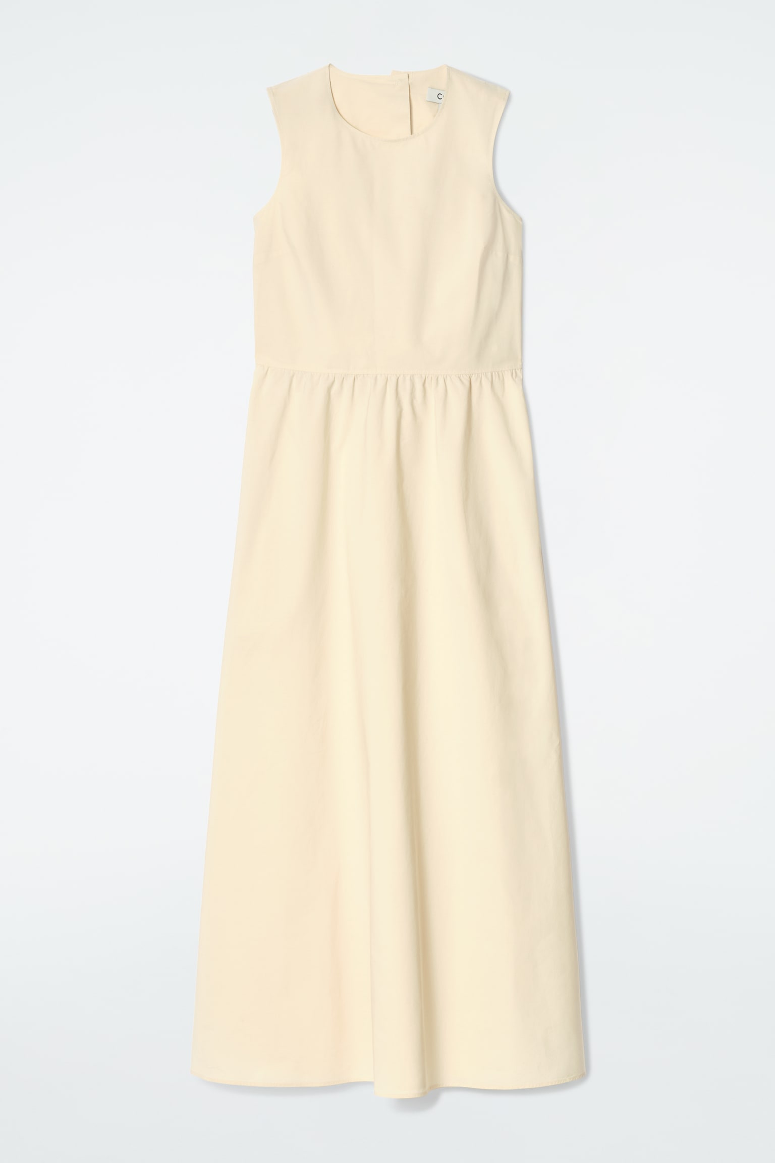 VESTIDO LARGO DE ALGODÓN CON ESPALDA ABIERTA - MANTEQUILLA/VERDE/MARRÓN OSCURO - 2