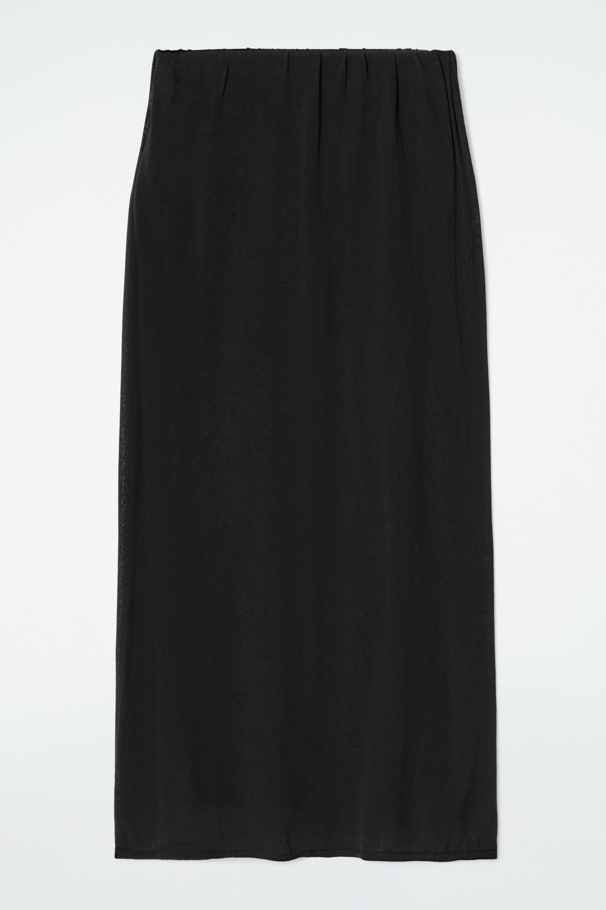 【PORTERNA】Cos knit long skirt TEXTURED OPEN-KNIT MIDI SKIRT - BLACK | COS
