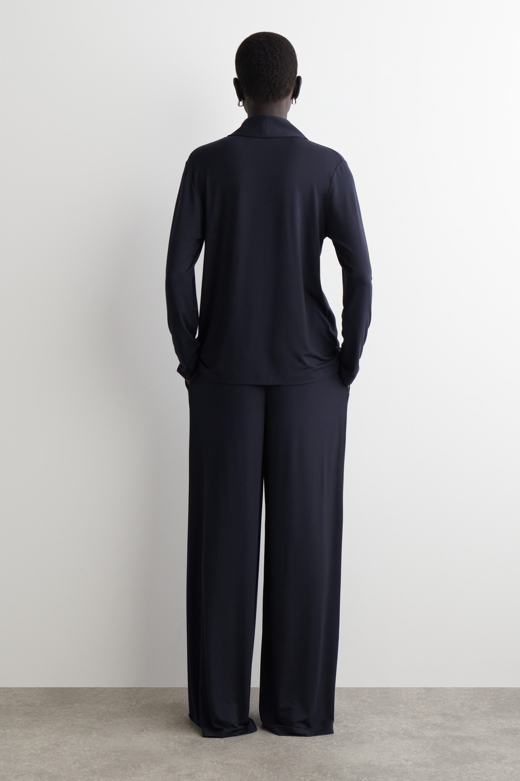 FLUID JERSEY WIDE-LEG TROUSERS