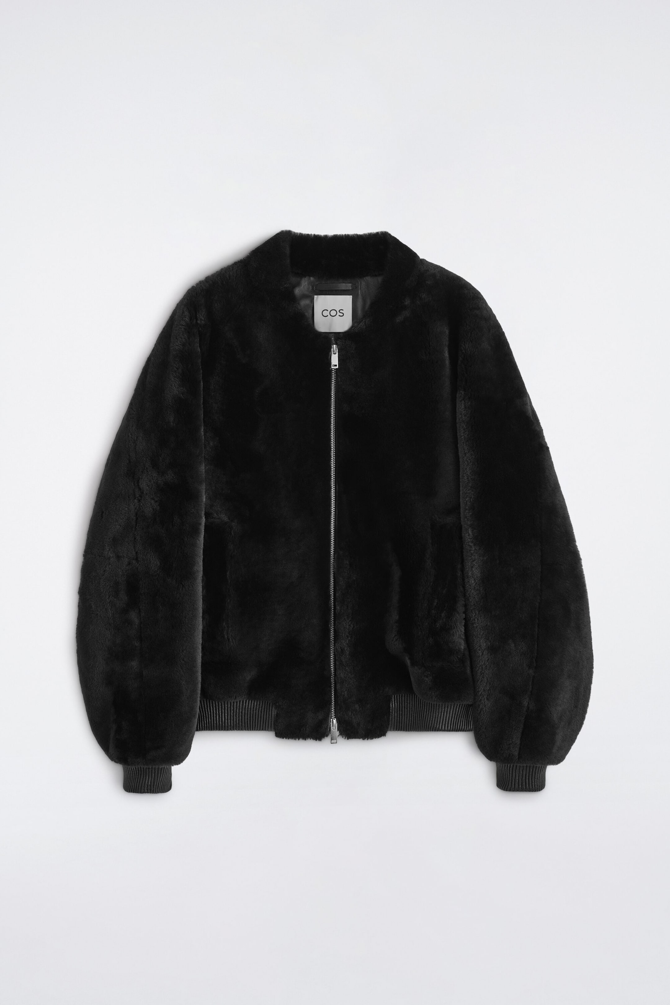 PADDED SHEARLING BOMBER JACKET
