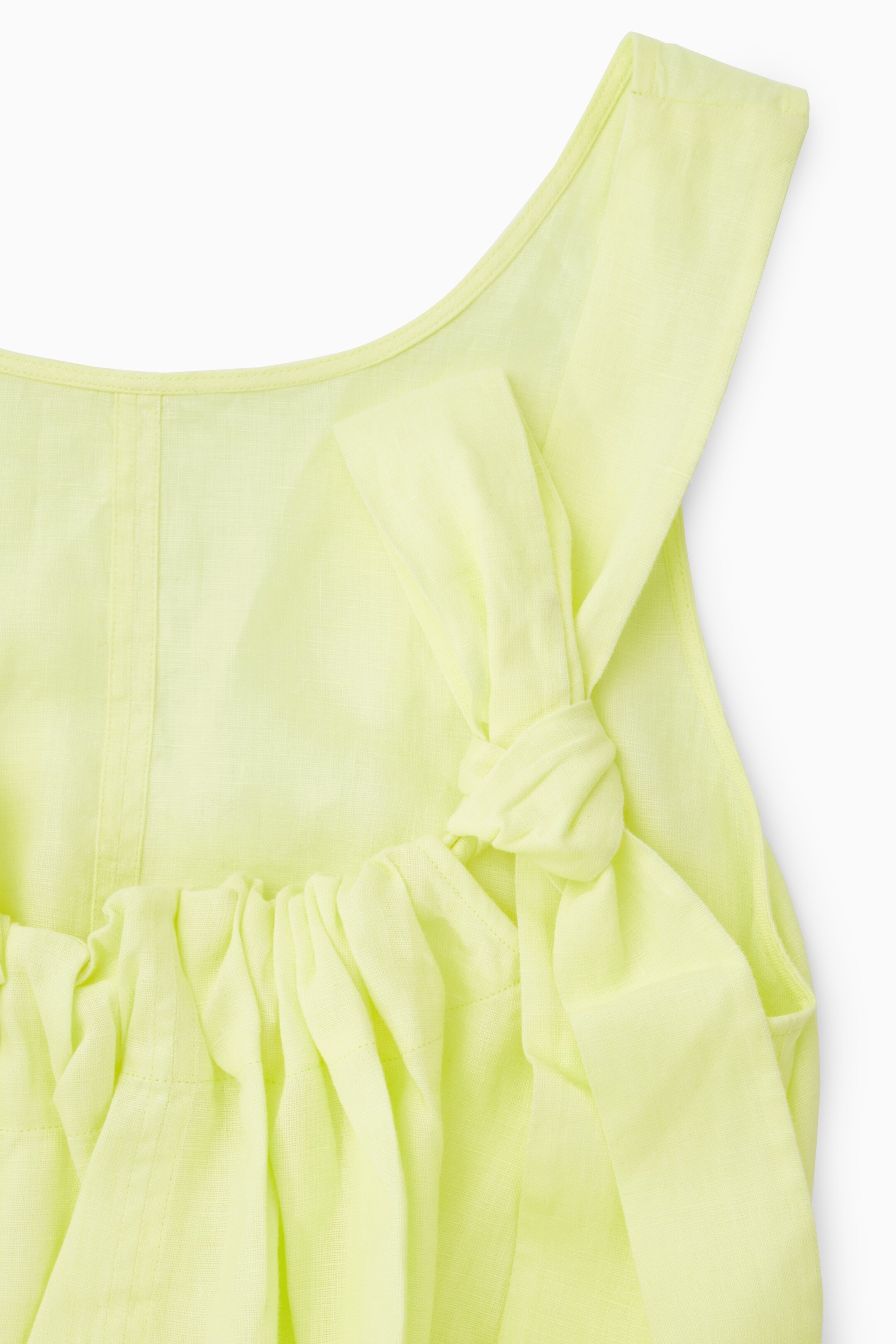 View larger image: GATHERED LINEN MIDI DRESS - YELLOW - Ladies | H&M GB 2
