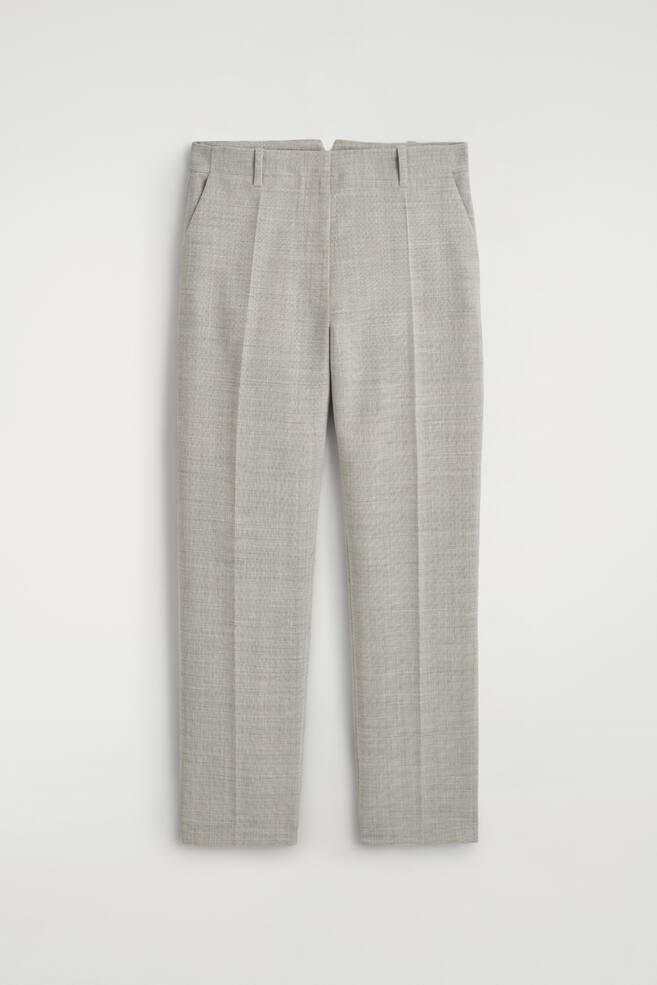 HOSE AUS WOLL-MIX MIT GERADEM BEIN - TAUPE MELIERT - 1