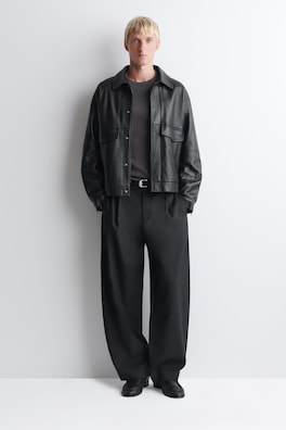 SLIM RIBBED COTTON LONG-SLEEVED T-SHIRT — CHARCOAL MÉLANGE 3
