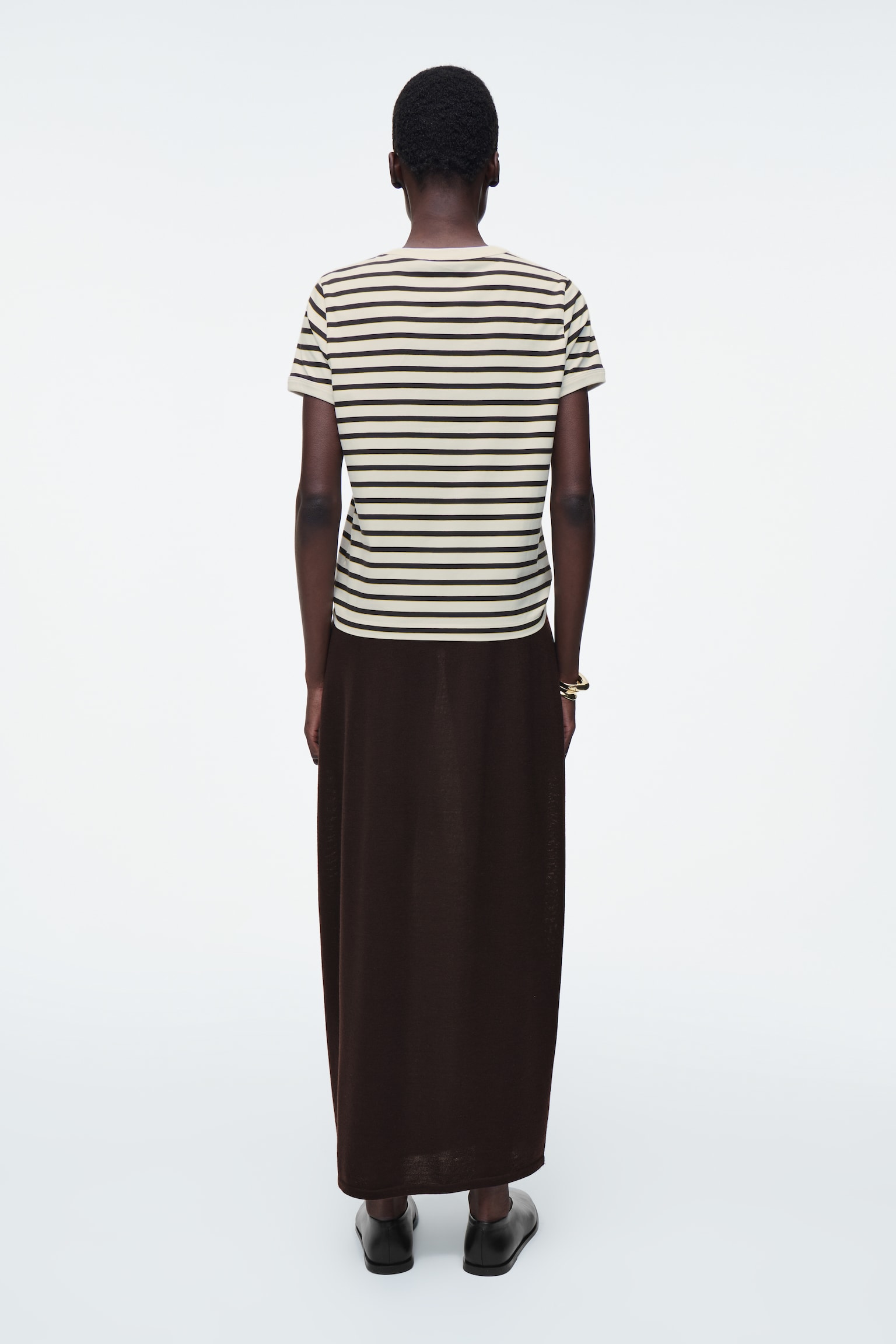 SHRUNKEN RINGER T-SHIRT - WHITE / STRIPED/NAVY / WHITE - 6