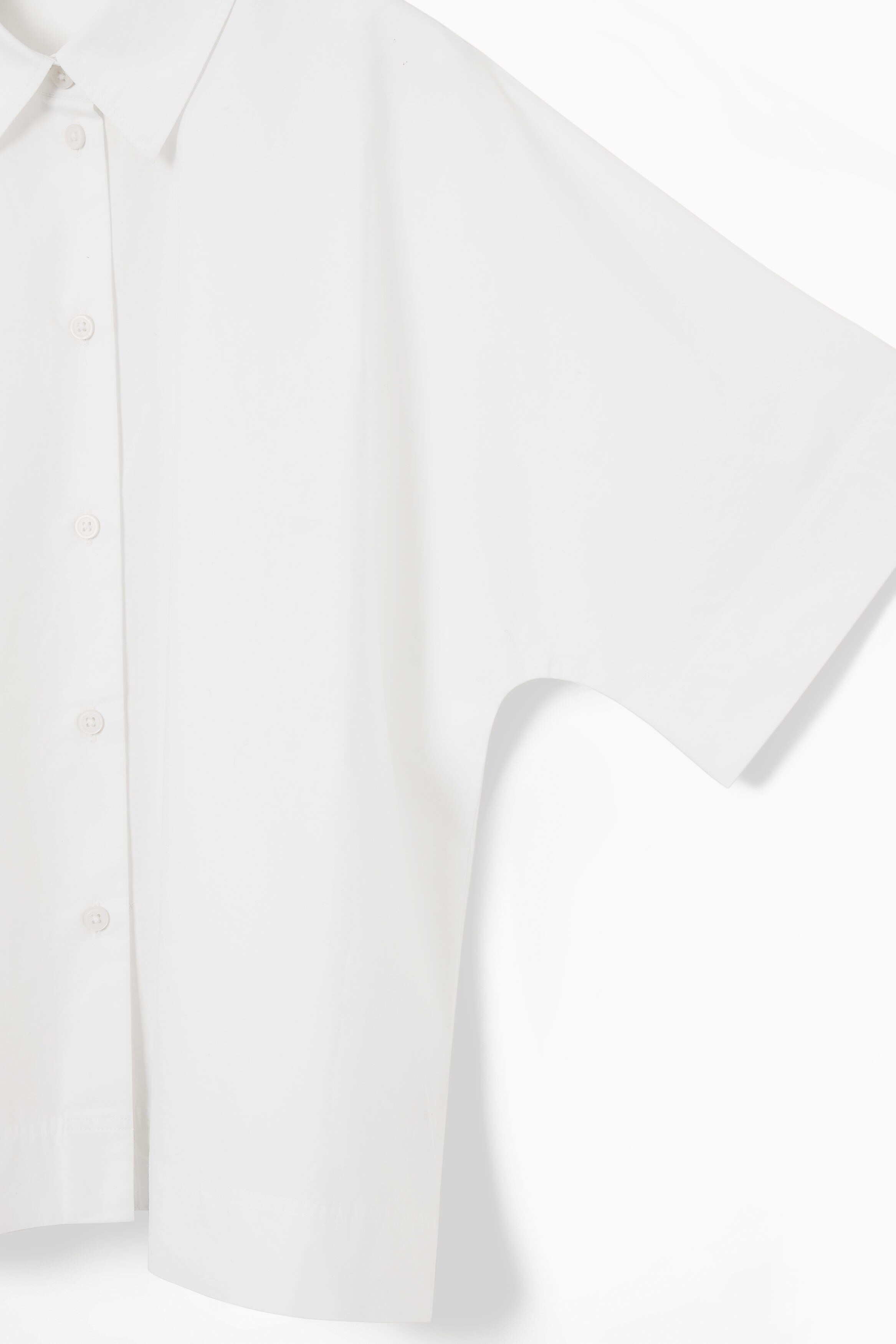 BOXY SHORT-SLEEVED POPLIN SHIRT - WHITE | COS