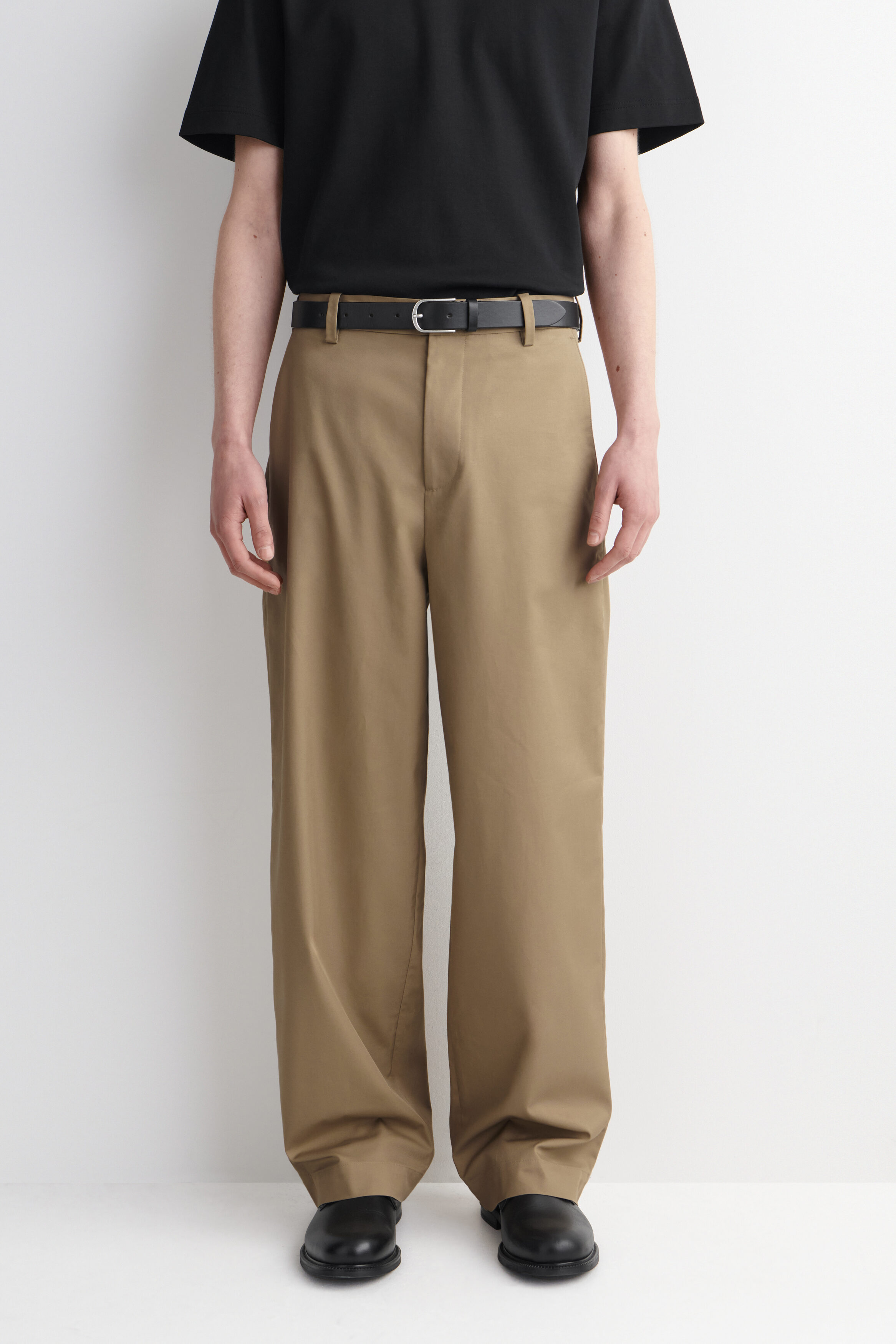 COS COTTON WIDE-LEG CHINOS サイズ44 COTTON RELAXED-FIT WIDE-LEG CHINOS - BEIGE | COS