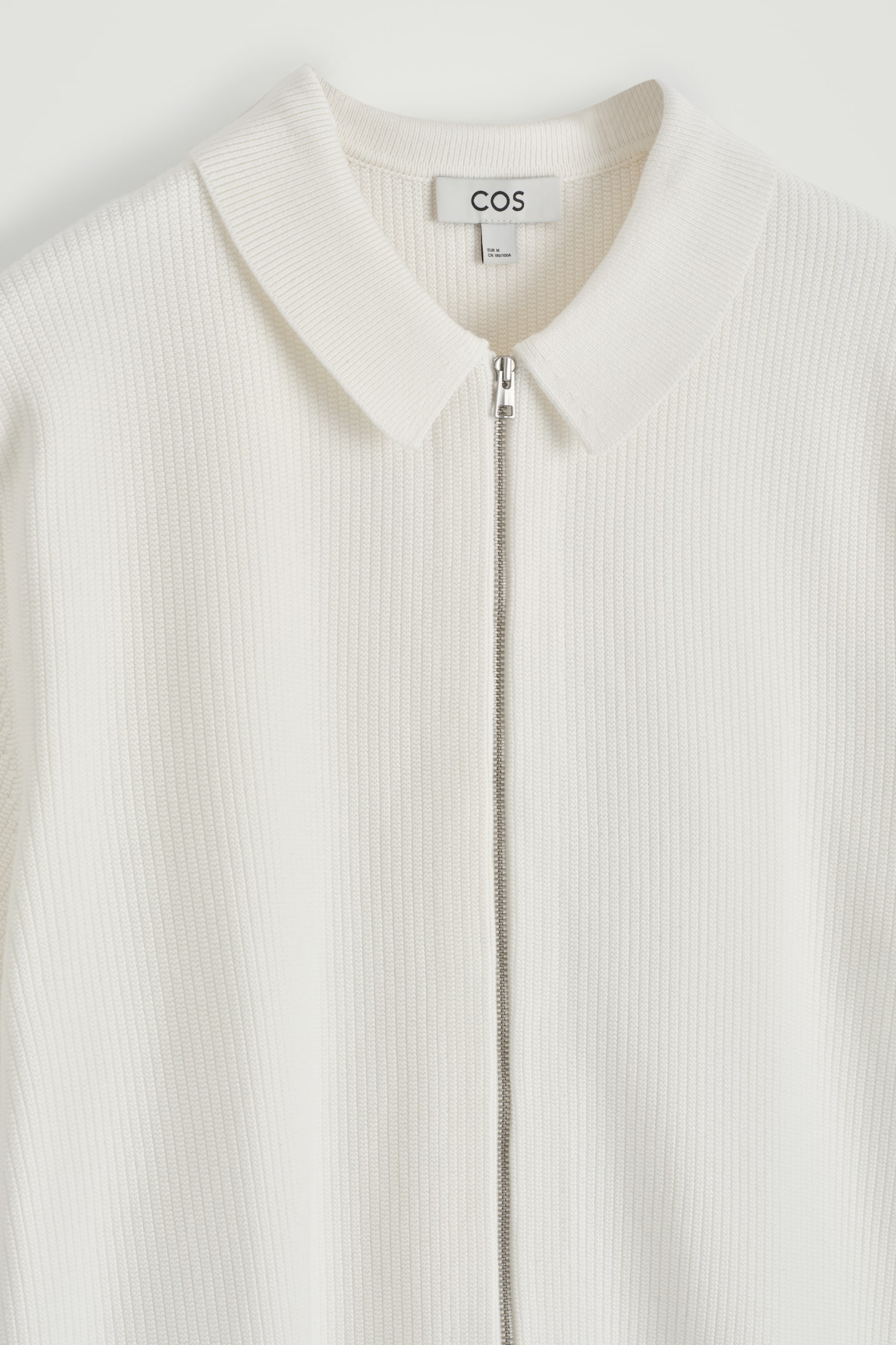 CHEMISE DEMI-ZIPPÉE EN MAILLE DE COTON GAUFRÉE - BLANC/VERT PIN - 7