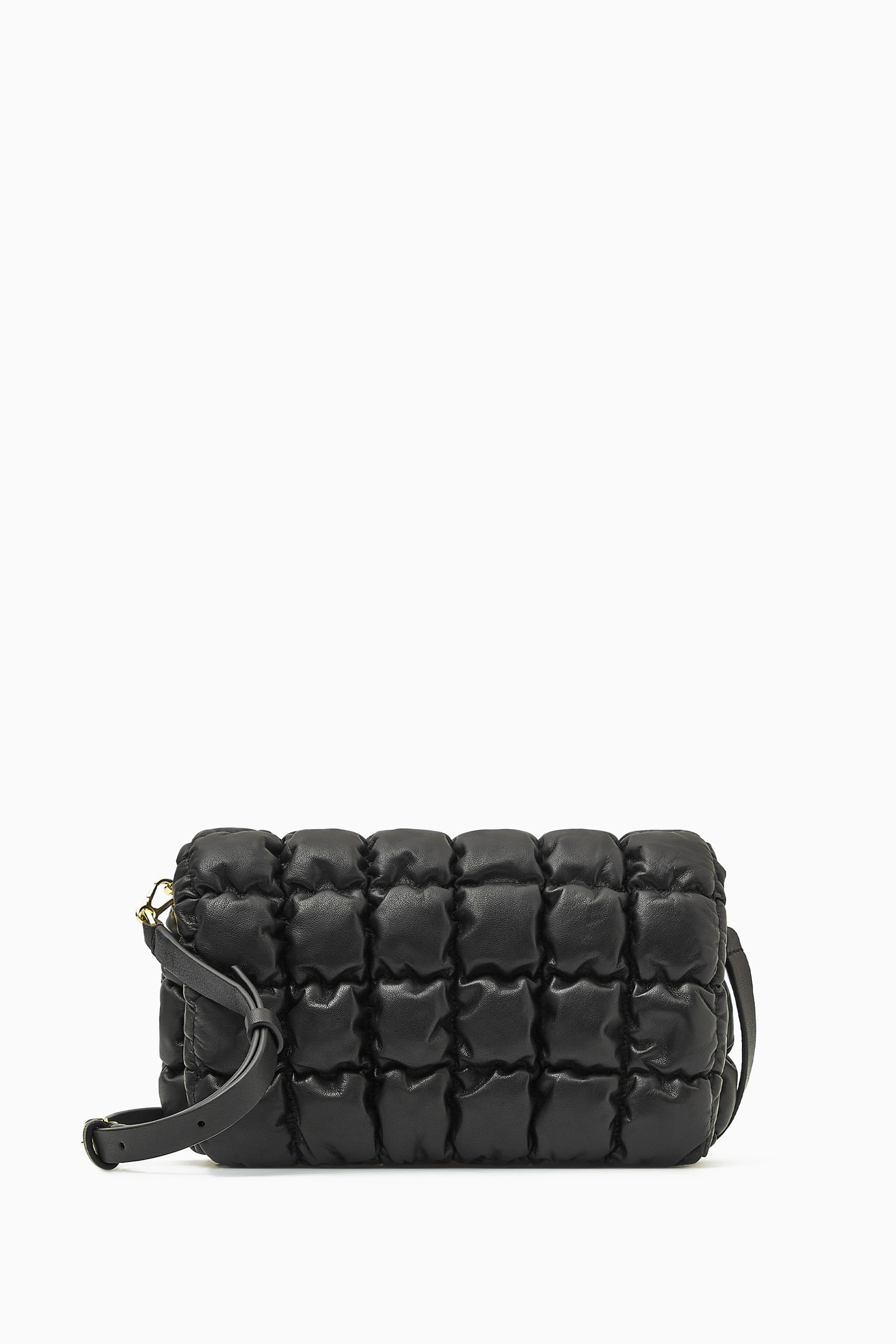 【COS】 Leather Crossbody Bag Black QUILTED CROSSBODY BAG - LEATHER - BLACK | COS
