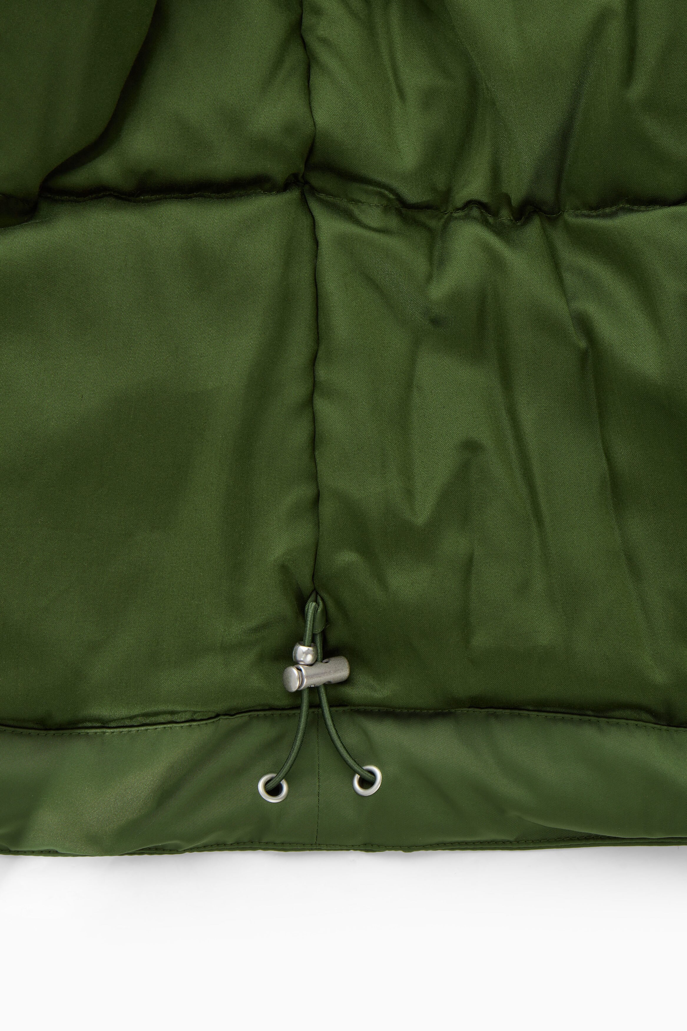 RIBBED-COLLAR PUFFER JACKET - DARK GREEN | COS