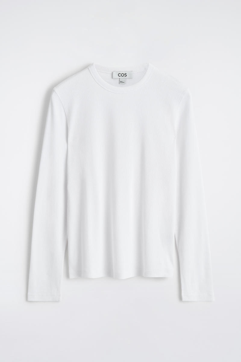 Slim Ribbed Cotton Long-Sleeved T-Shirt
