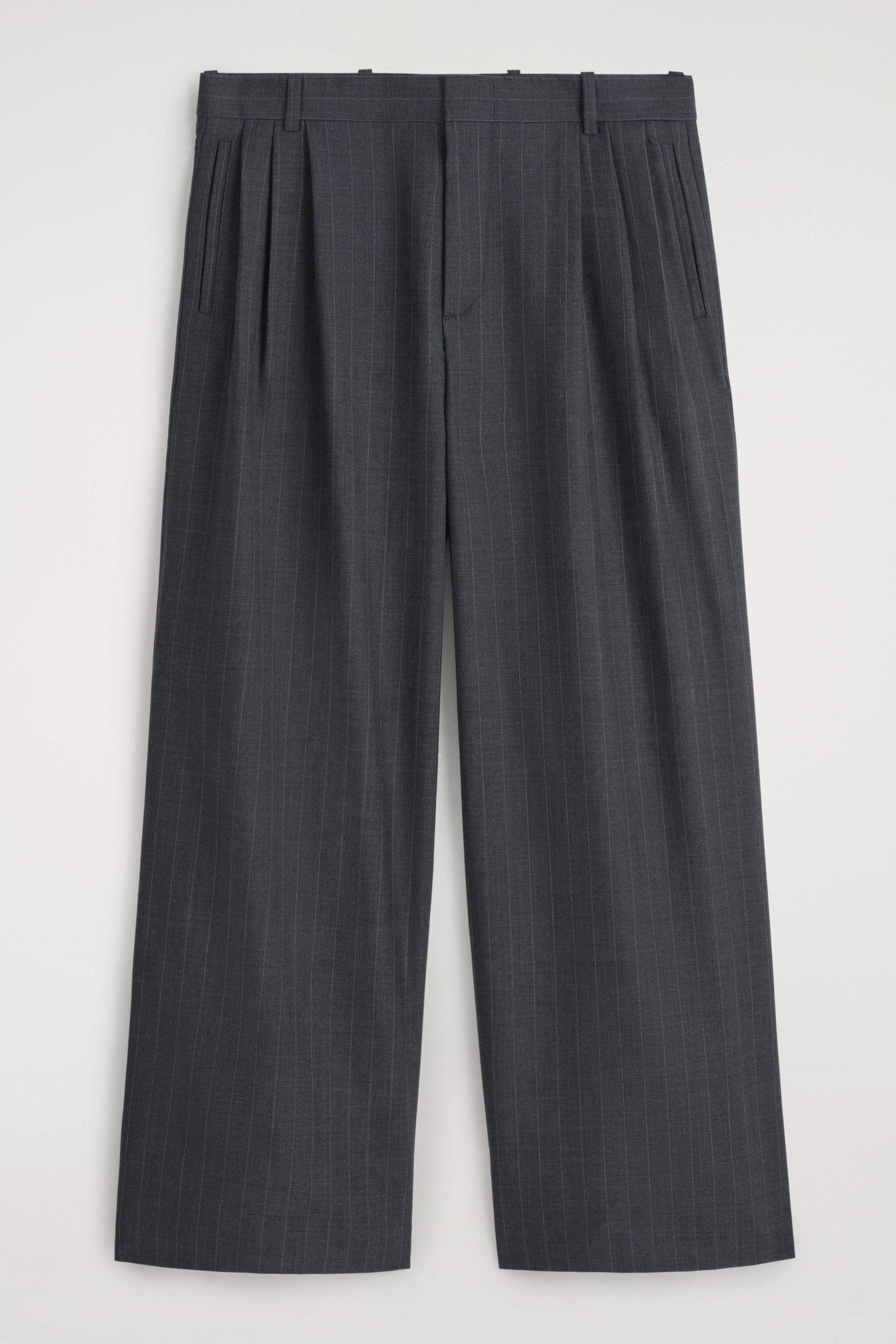 Größeres Bild ansehen: HOSE AUS MERINOWOLLE MIT WEITEM BEIN - SCHWARZ/NADELSTREIFEN - Men | H&M DE 6
