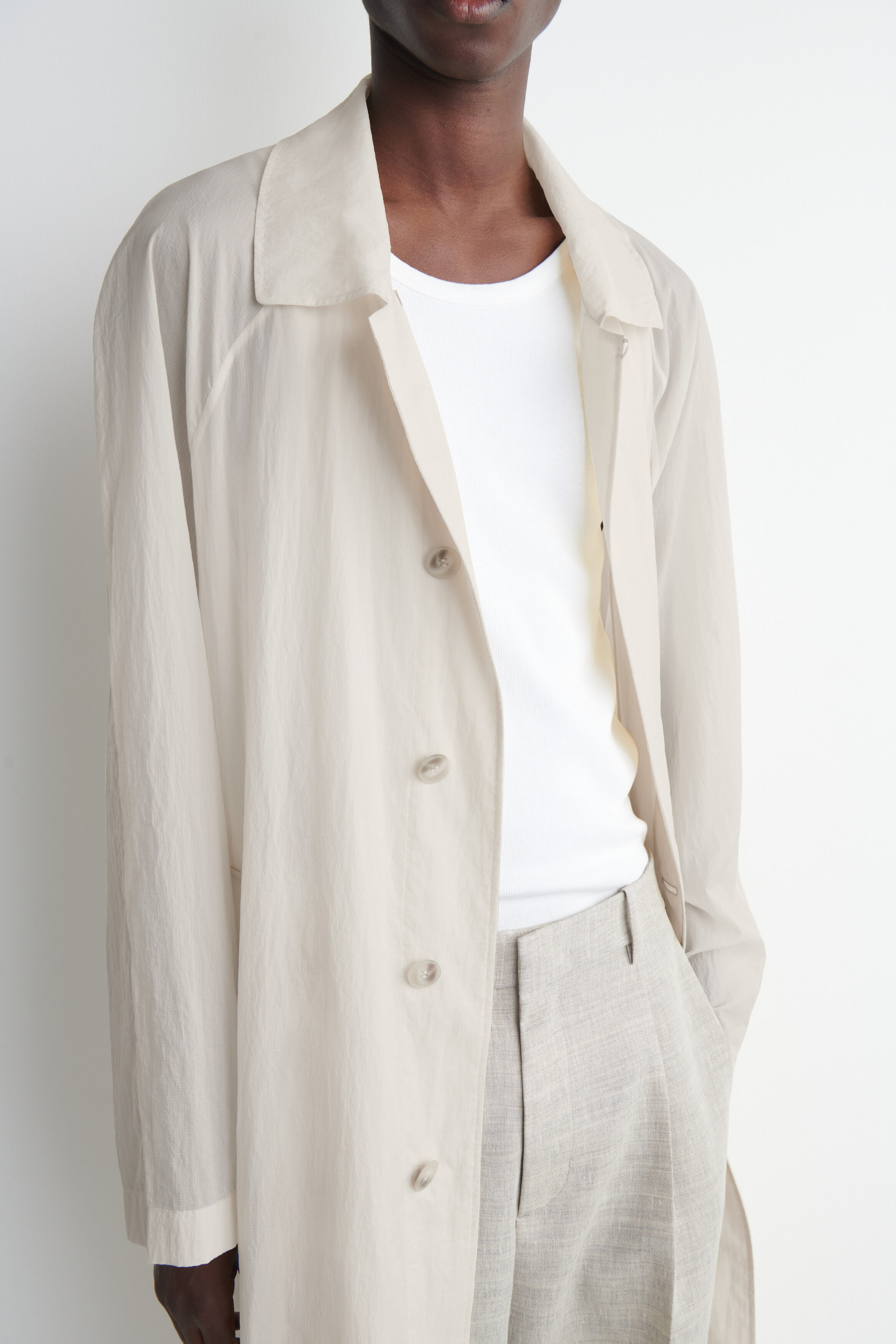 TECHNICAL SHEER-NYLON TRENCH COAT - ECRU | COS US
