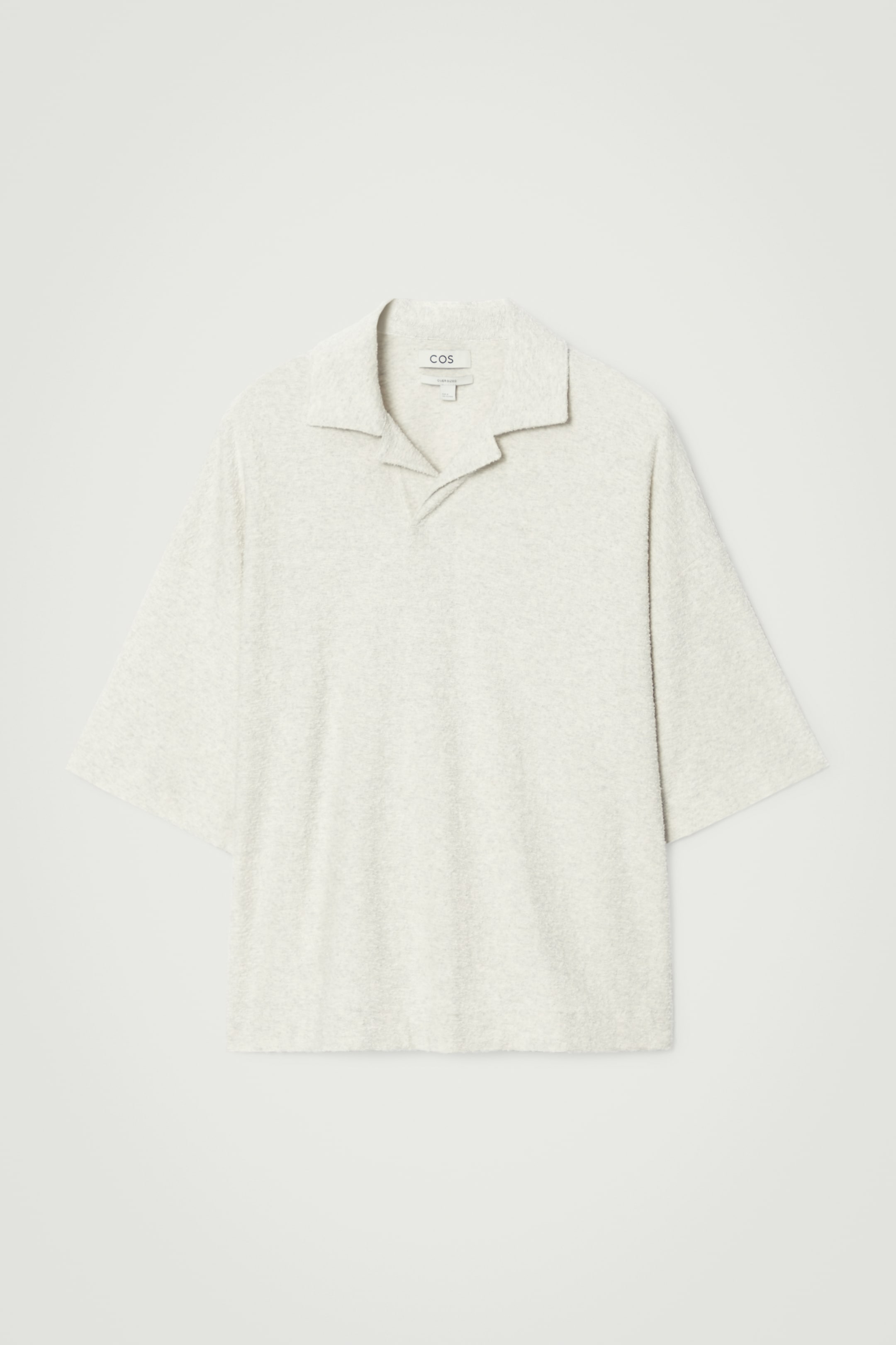 Grösseres Bild ansehen: OVERSIZED-POLOSHIRT AUS BOUCLÉ-STRICK - Hellgrau - HERREN | H&M CH 1