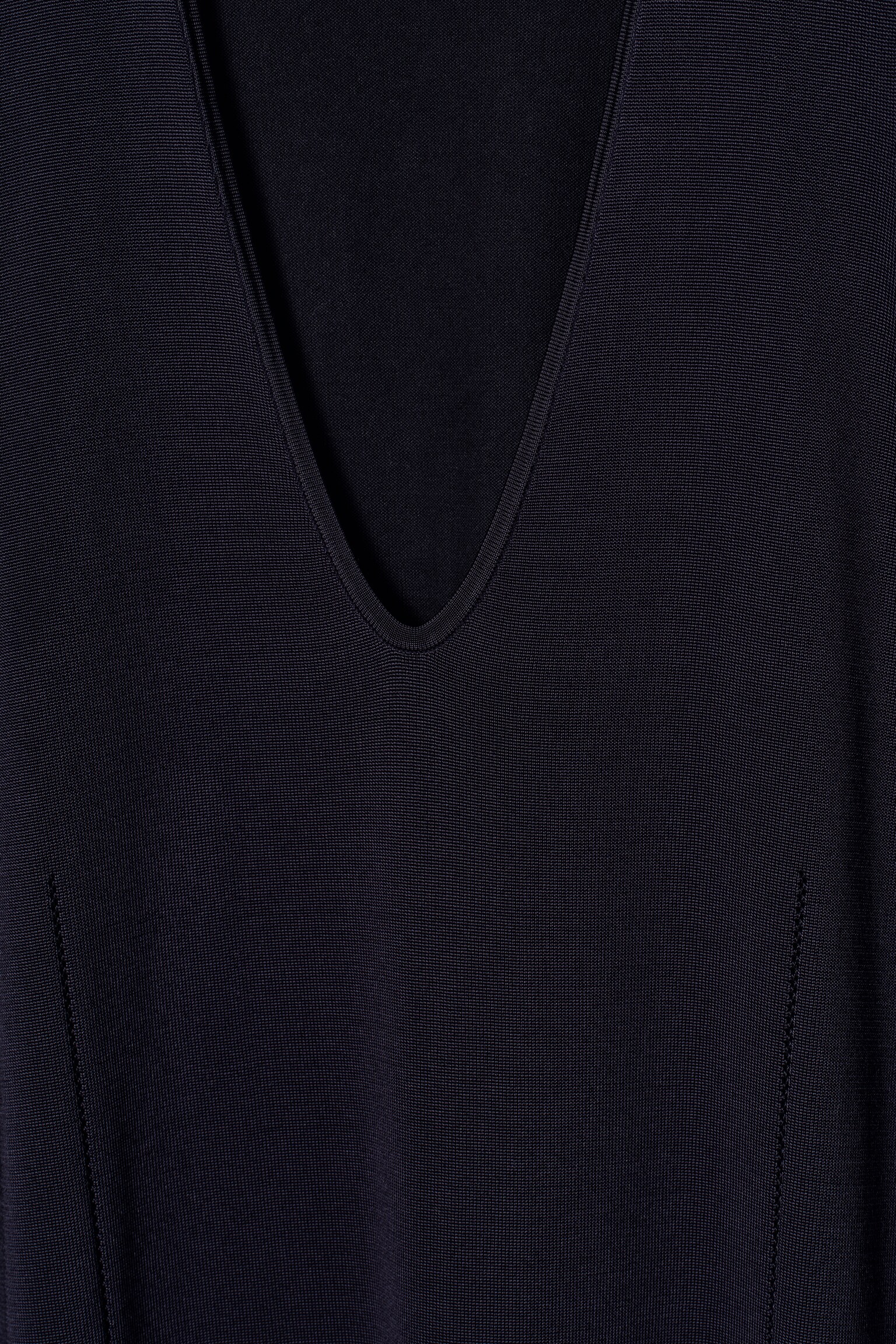 ROBE MIDI EN MAILLE DE COTON - BLEU MARINE - 7