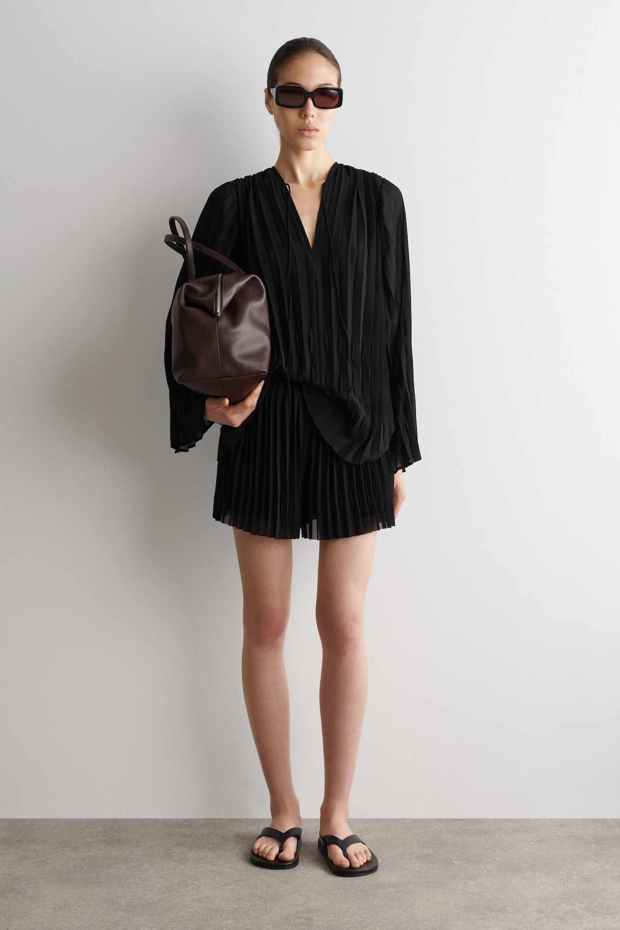 PLEATED GEORGETTE SHORTS