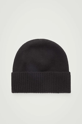 PURE CASHMERE BEANIE — BLACK 6